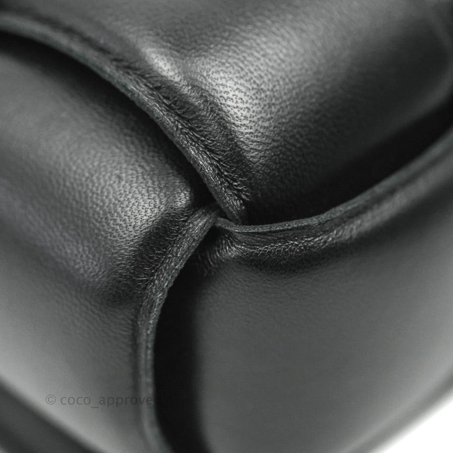 Bottega Veneta Padded Cassette Shoulder Bag Intrecciato Black Lambskin Gold Hardware