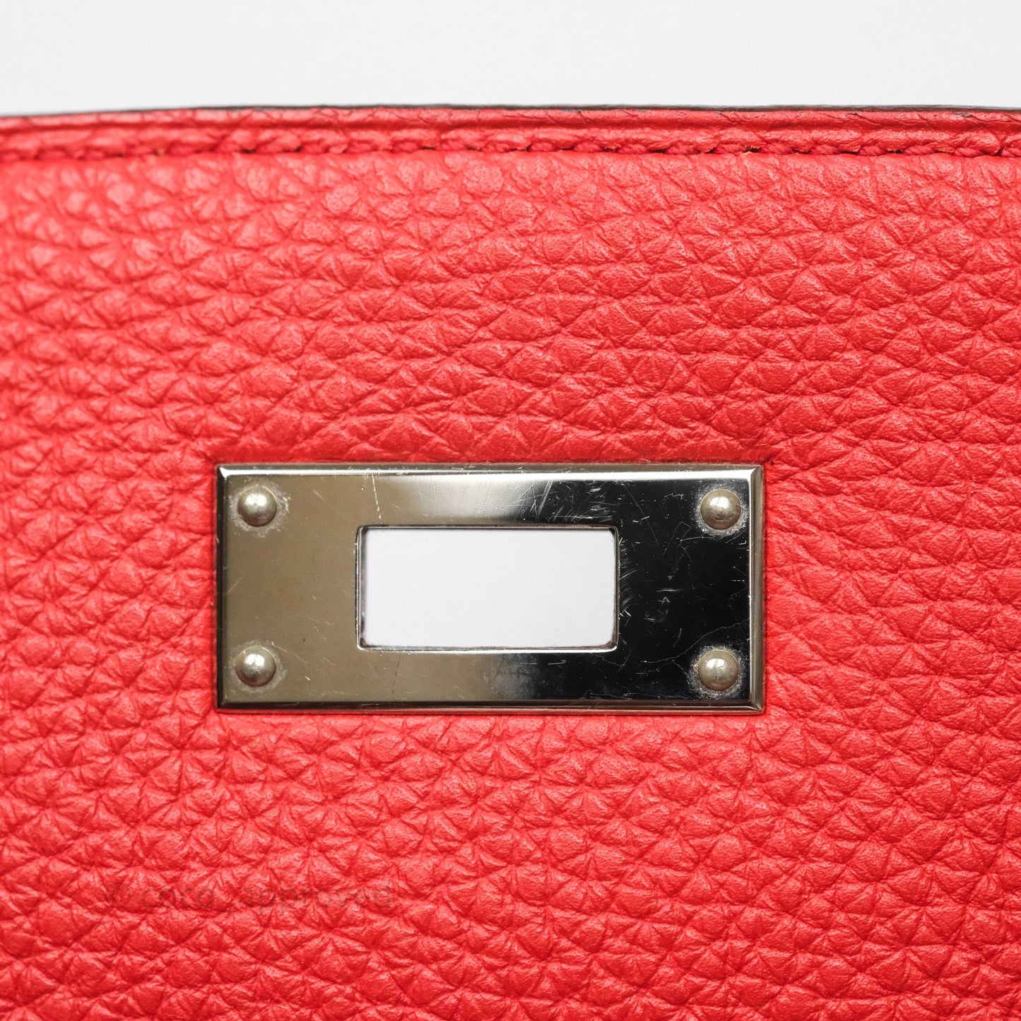 Hermès Kelly 35 Retourne Red Togo Palladium Hardware