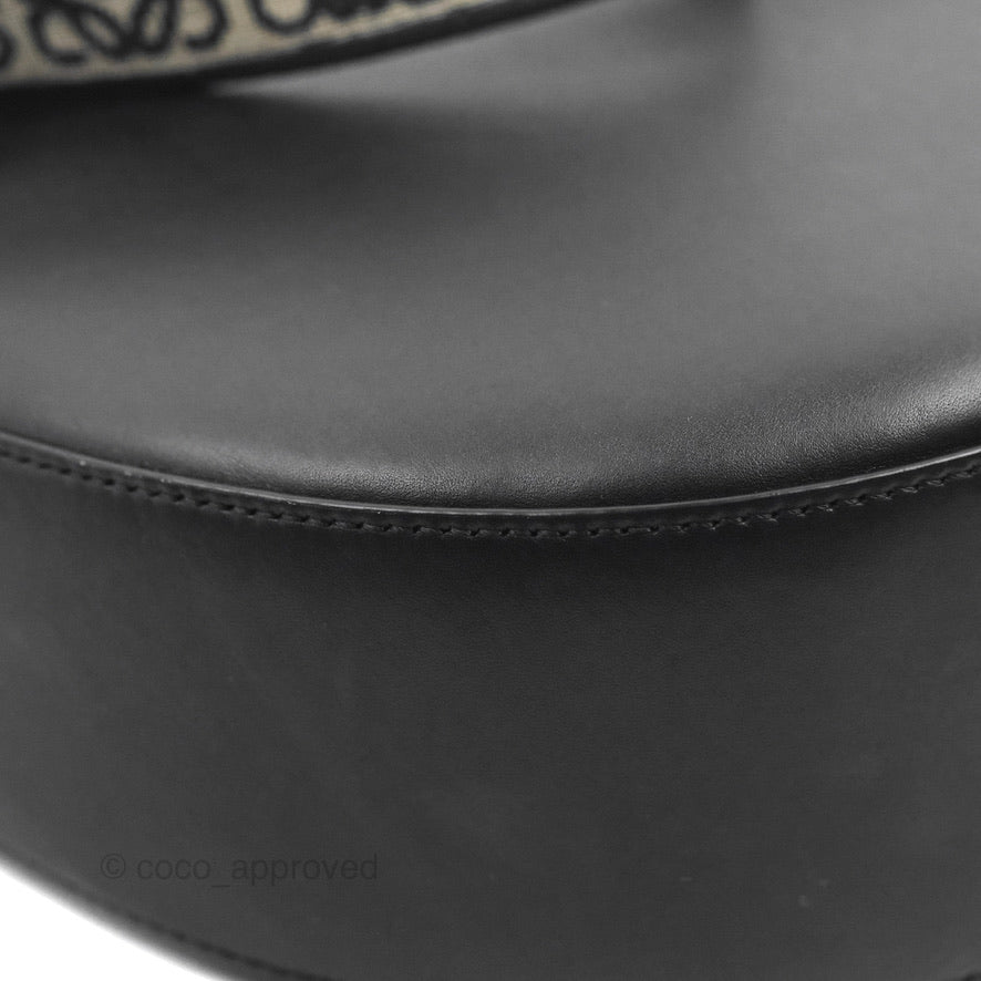 Loewe Luna Bag Black Satin Calfskin Jacquard Strap