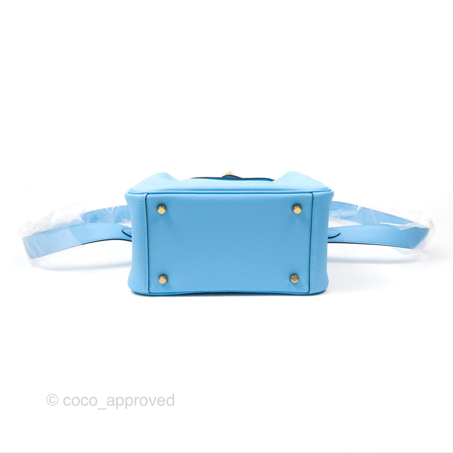 Hermès Mini Lindy 20 Celeste Swift Gold Hardware