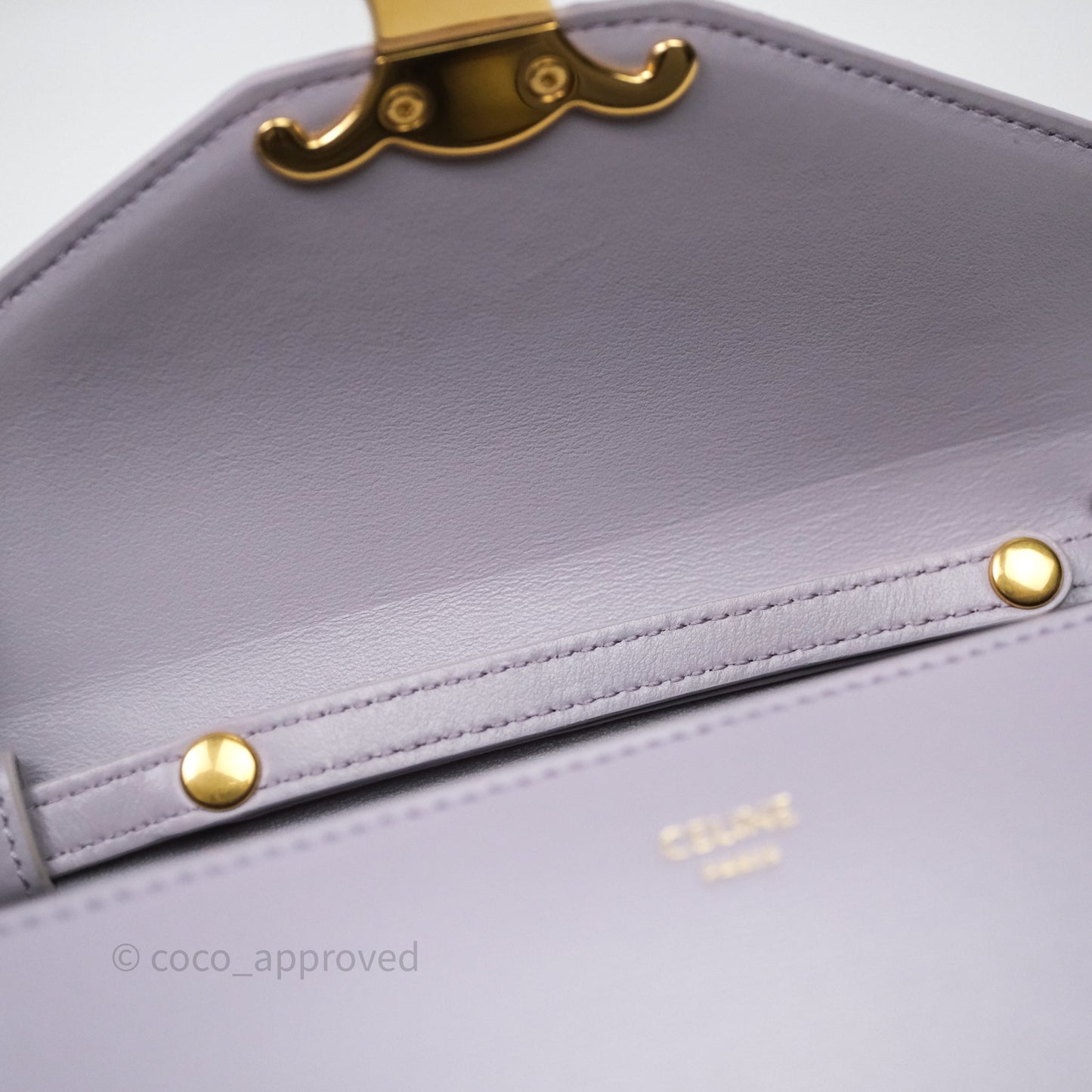 Celine Margo Wallet On Chain in Purple lavender Shiny Calfskin