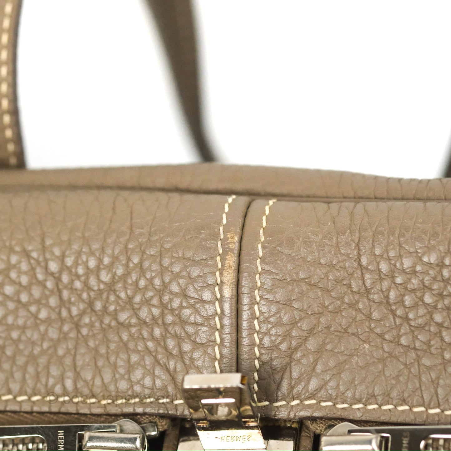 Hermes Victoria II 35 Bag Etoupe Clemence Palladium Hardware