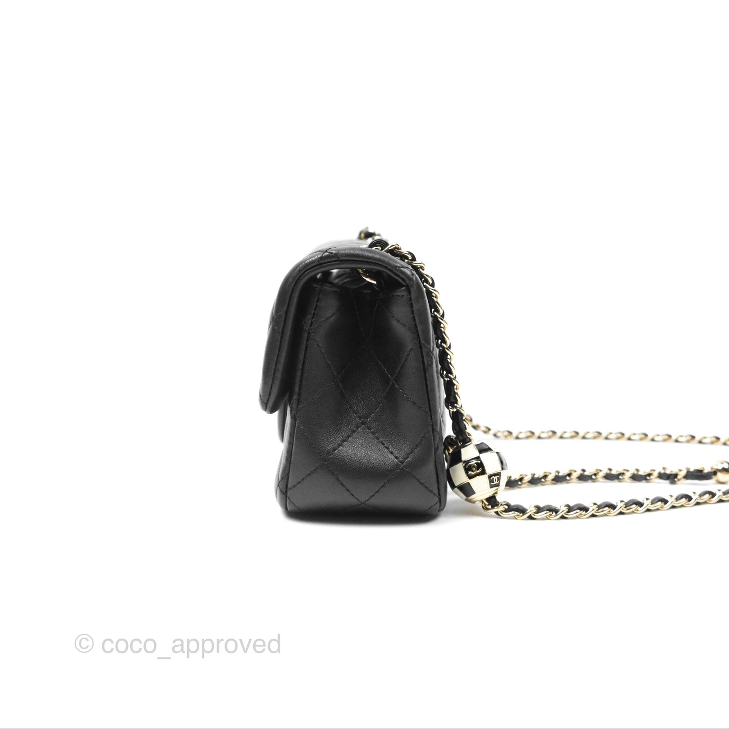 Chanel Ball Crush Mini Rectangular Black Lambskin Gold Hardware 23C