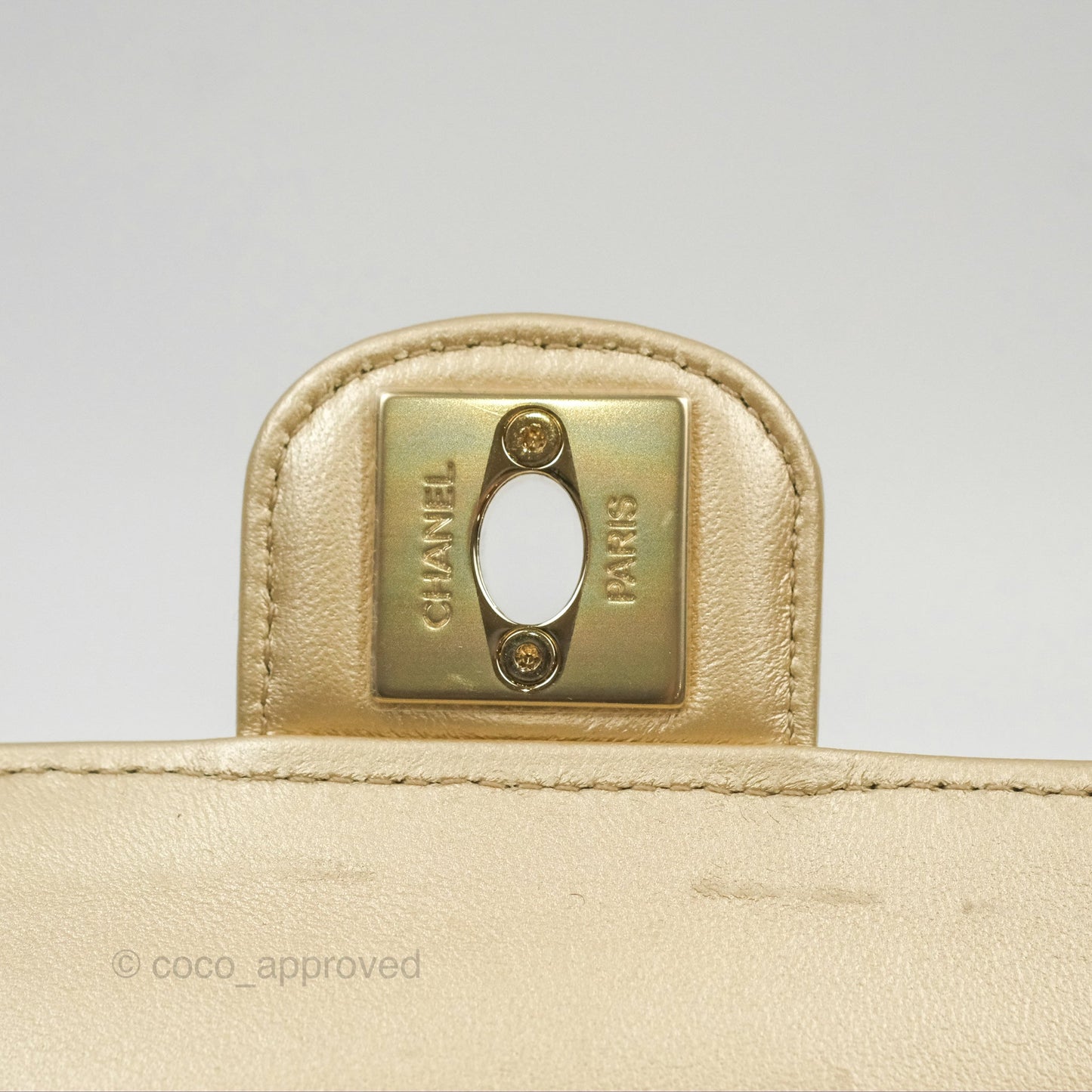 Chanel Small Heart Bag Iridescent Gold Lambskin Gold Hardware 22S