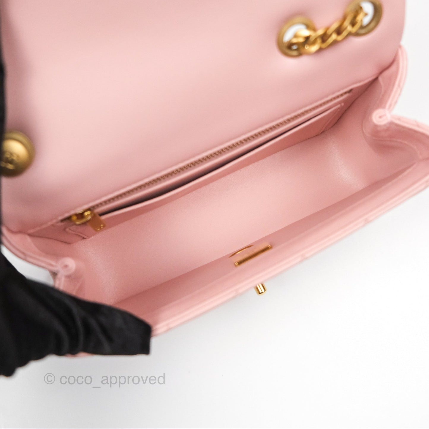 Chanel Sweet Camellia Mini Rectangular Flap Pink Lambskin Aged Gold Hardware 23S