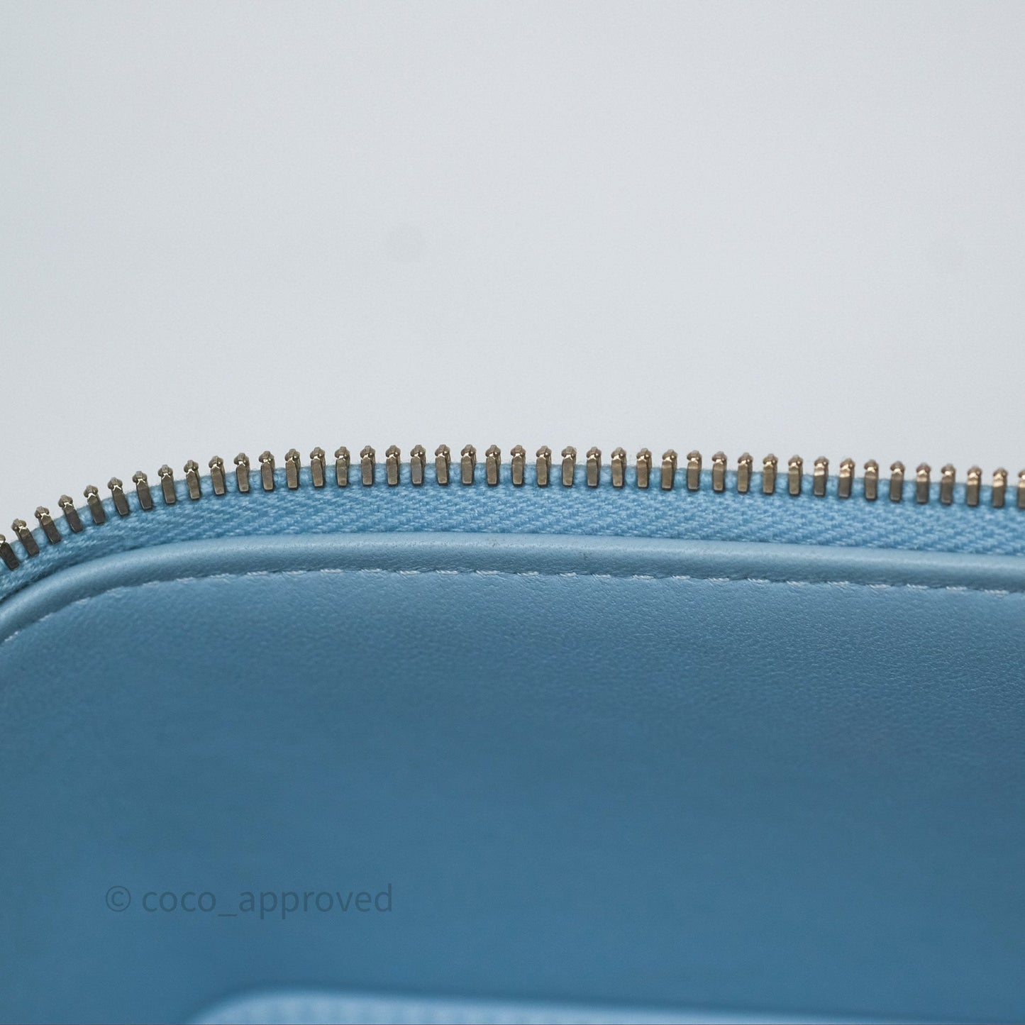 Chanel Vanity Rectangular Top Handle Blue Lambskin Gold Hardware