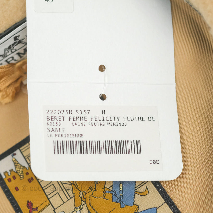 Hermès Felicity Beret Sable Wool