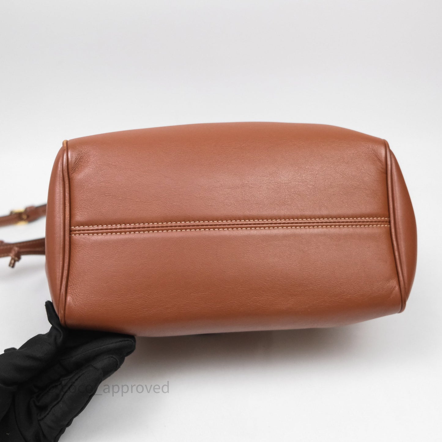Celine Drawstring Cabas Tote Bag Triomphe in Grained Calfskin Tan