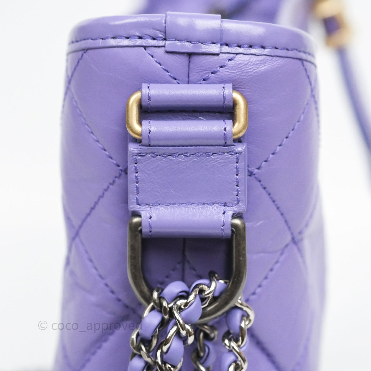 Chanel Quilted Medium Gabrielle Purple Aged Calfskin