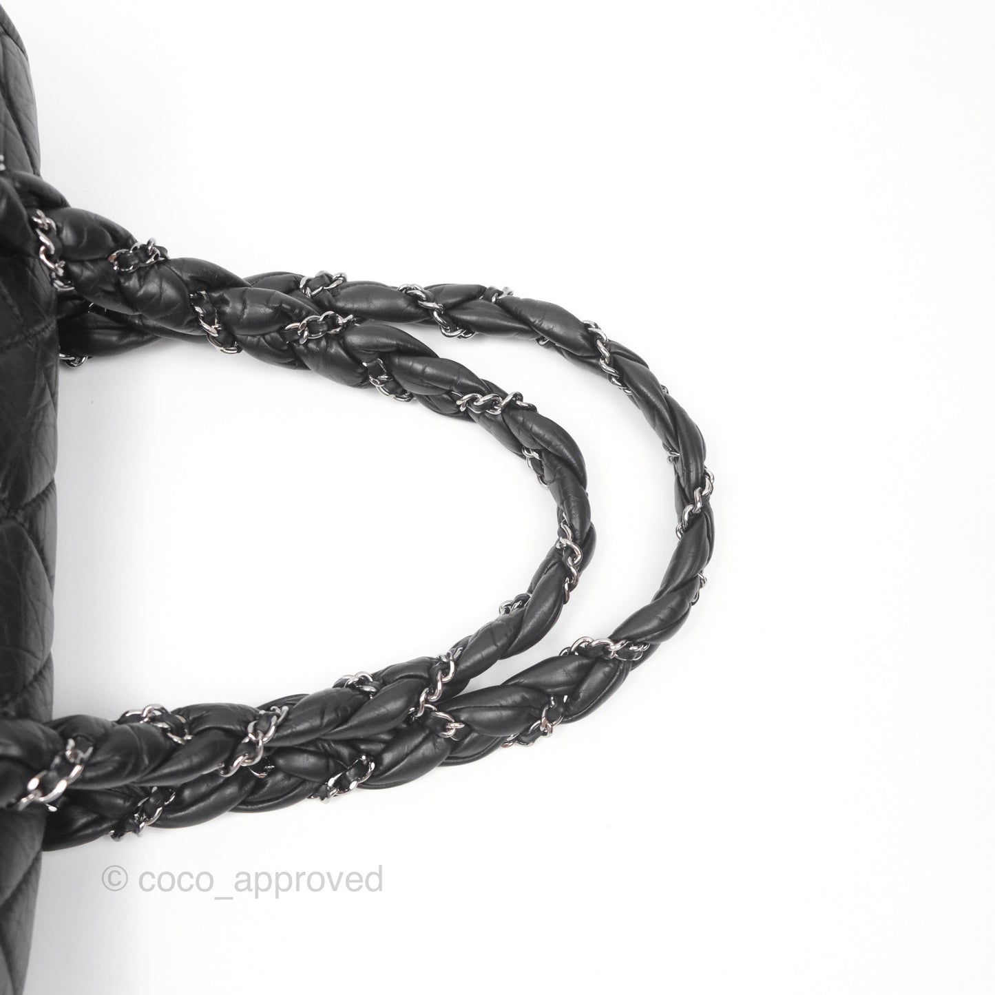 Chanel Quilted Lady Braid Bowler Bag Black Calfskin Silver Hardware