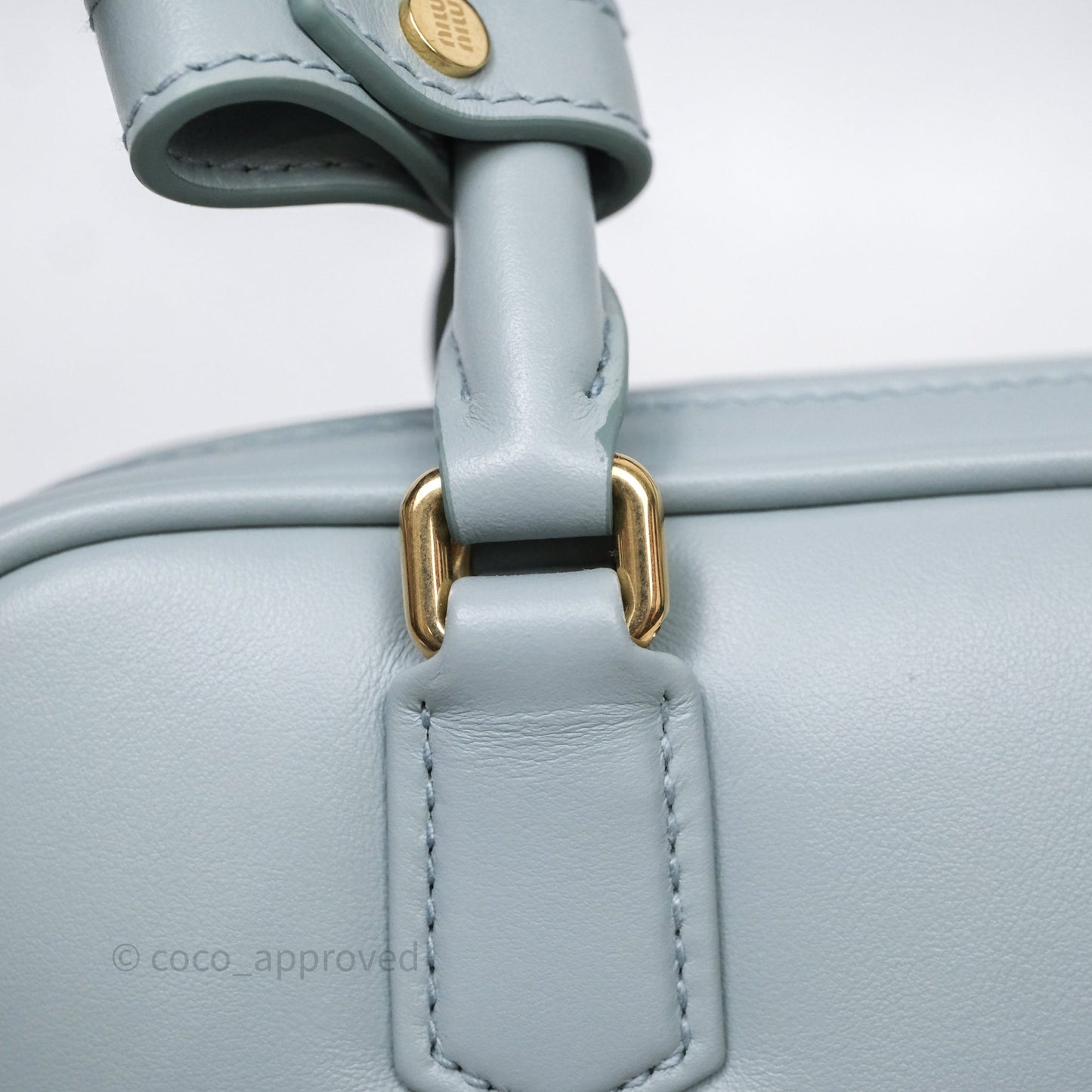 Miu Miu Arcadie Mini Bag Lago Blue Gold Hardware