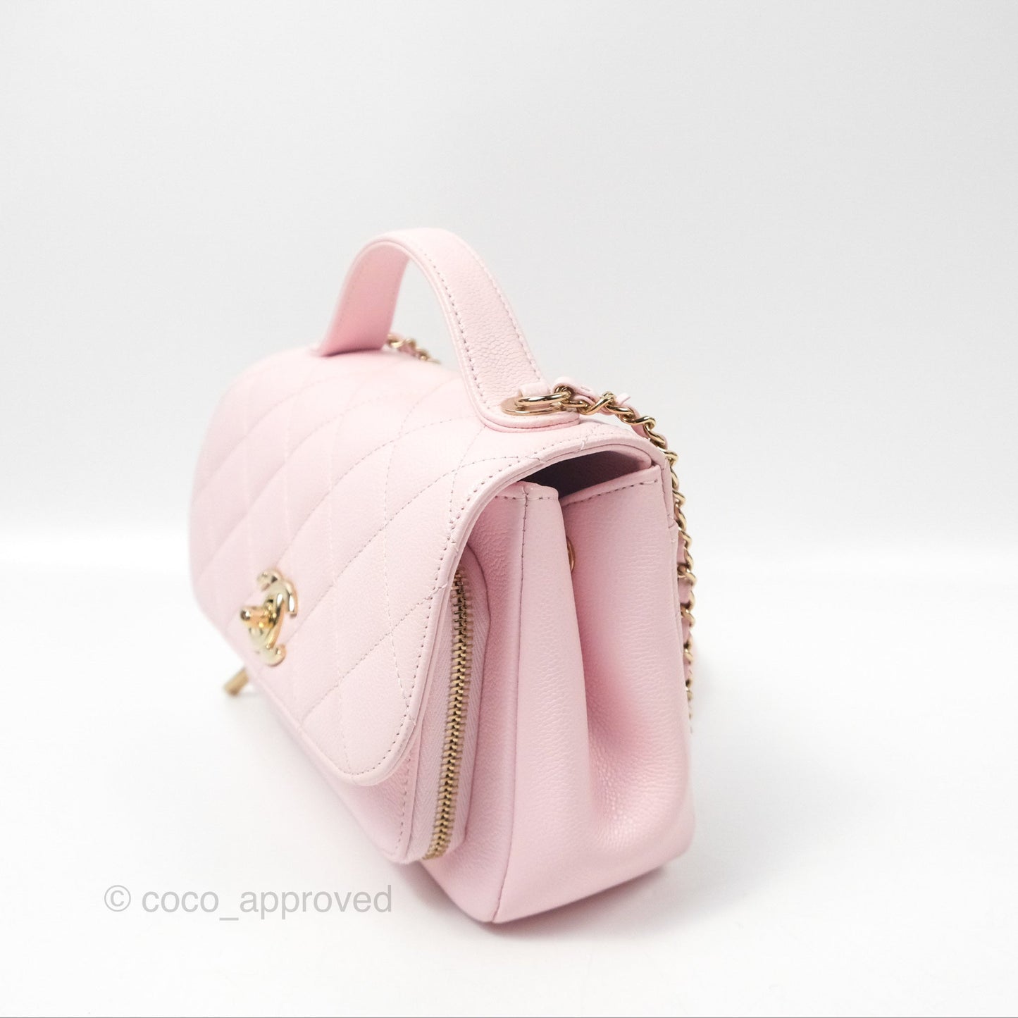 Chanel Quilted Small Business Affinity Flap Pink Caviar Gold Hardware