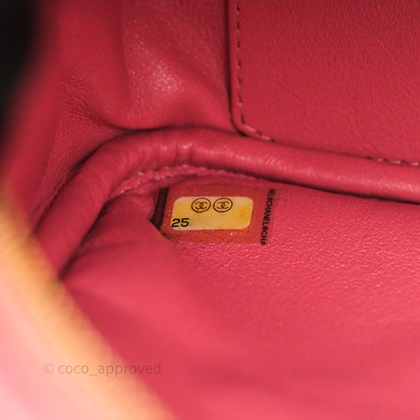 Chanel Camera Case Quilted Pink Shiny Caviar Gold Hardware