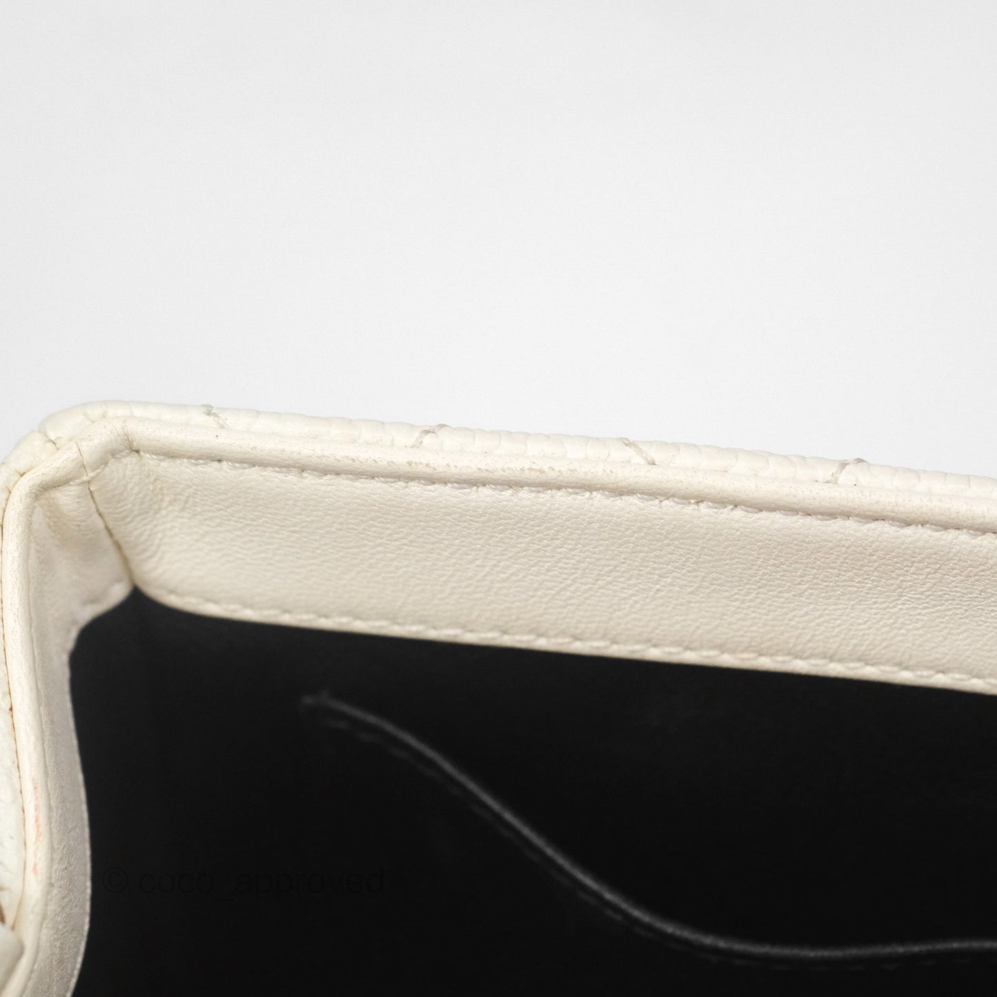 Chanel Small CC Filigree Flap Quilted Ivory Caviar
