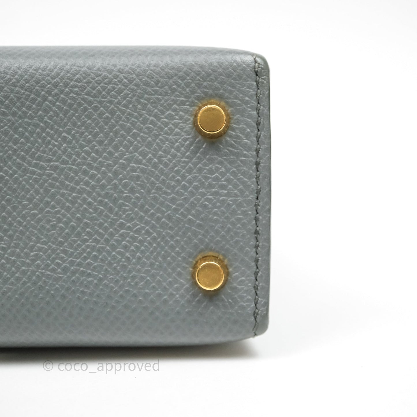 Hermès Mini Kelly Vert Amande 63 Epsom Gold Hardware
