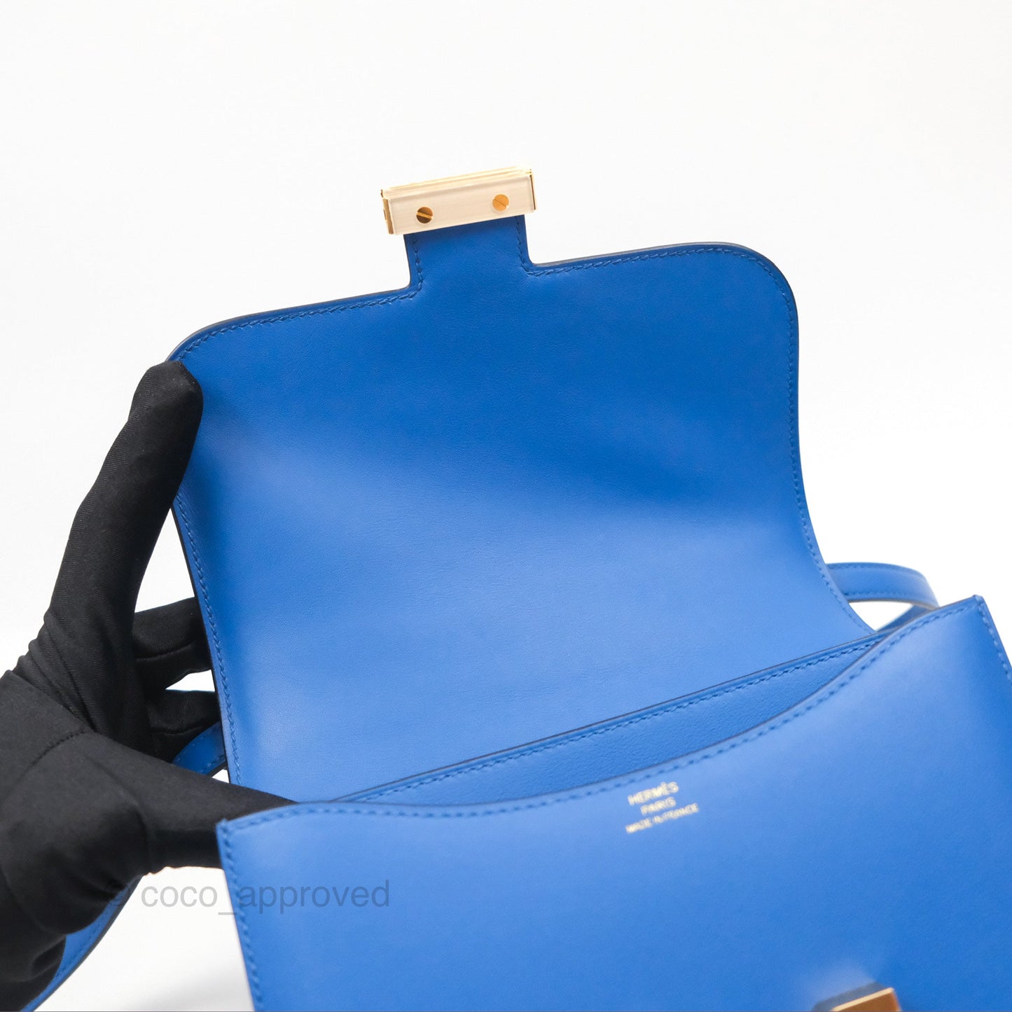 Hermès Constance Mini 18cm Mirror Bleu France 71 Swift Gold Hardware