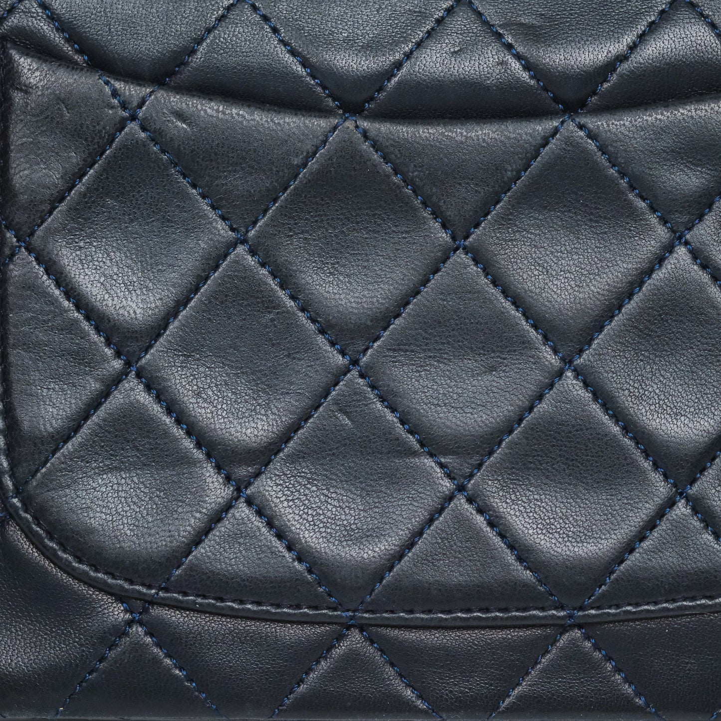 Chanel Vintage Mini Square Navy Lambskin 24K Gold Hardware