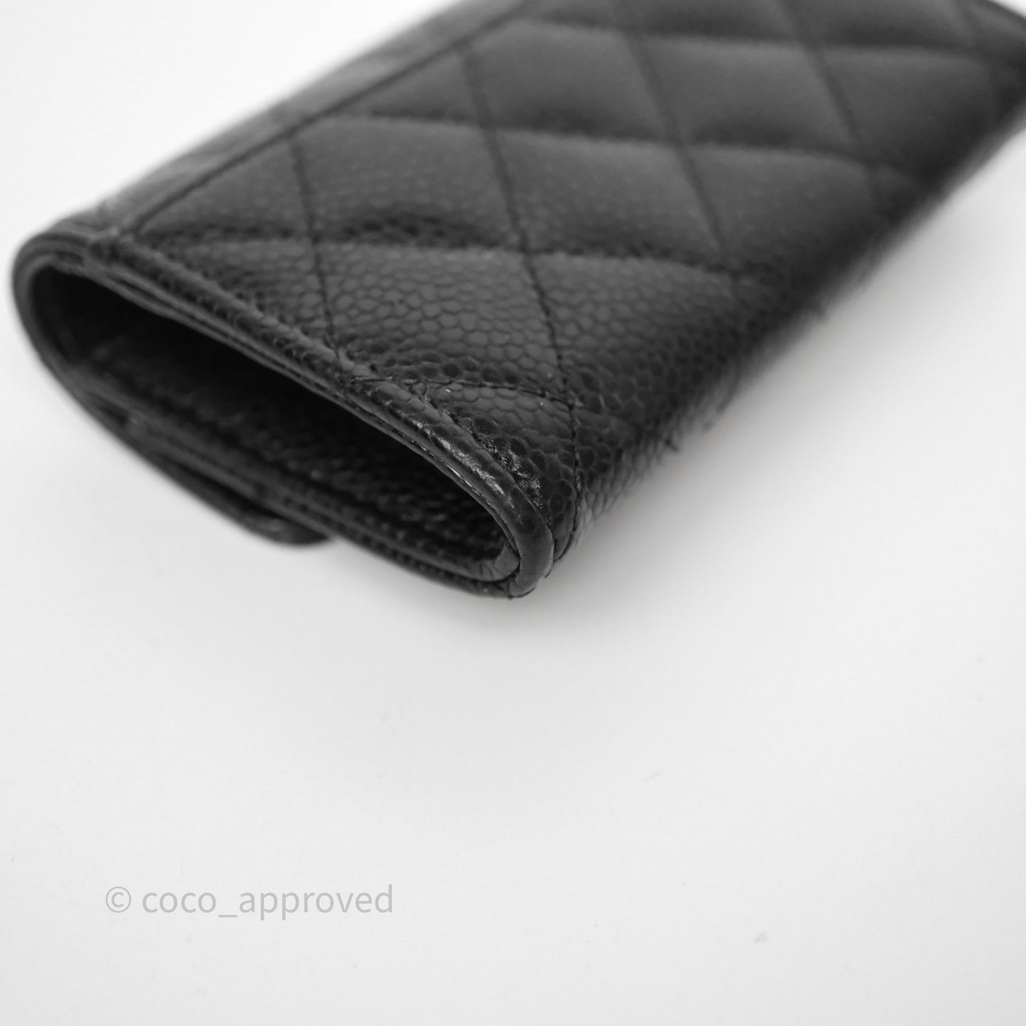 Chanel Quilted Flap Card Holder Black Caviar Gold Hardware