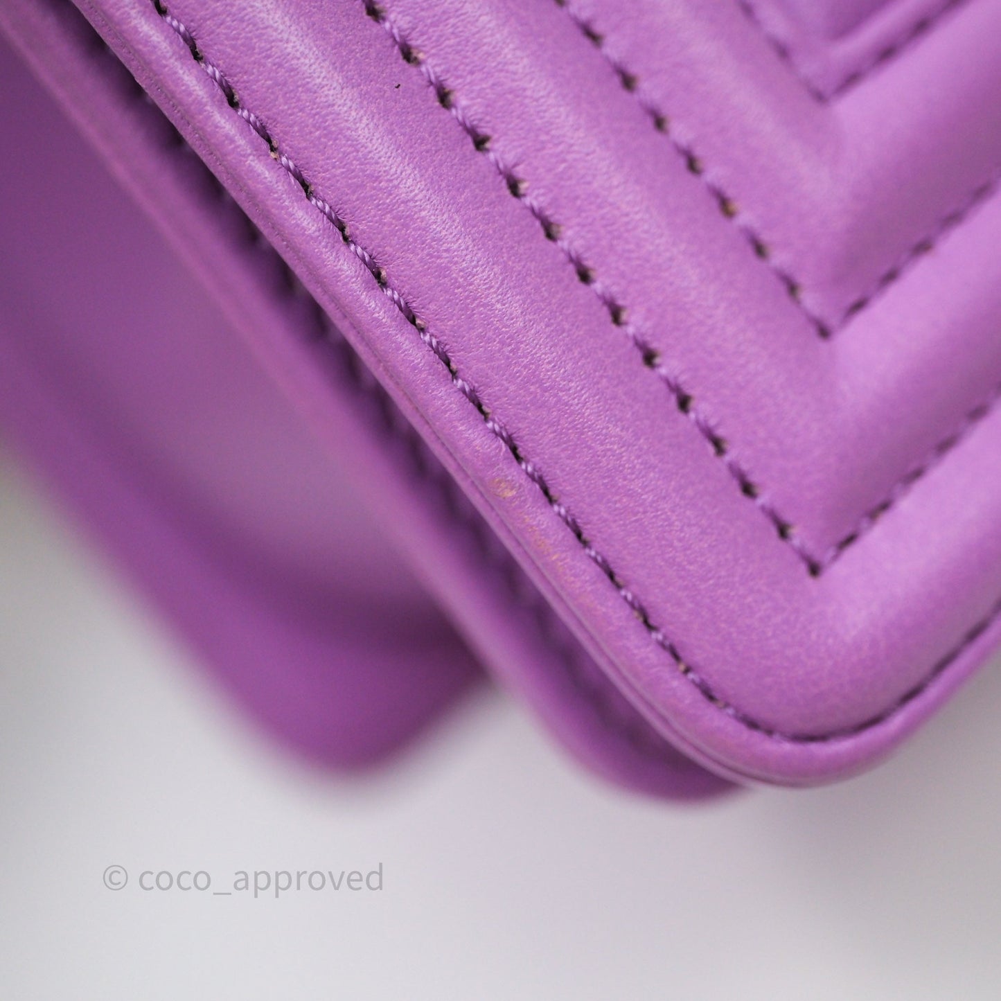 Chanel Chevron Small Boy Purple Calfskin Gold Hardware