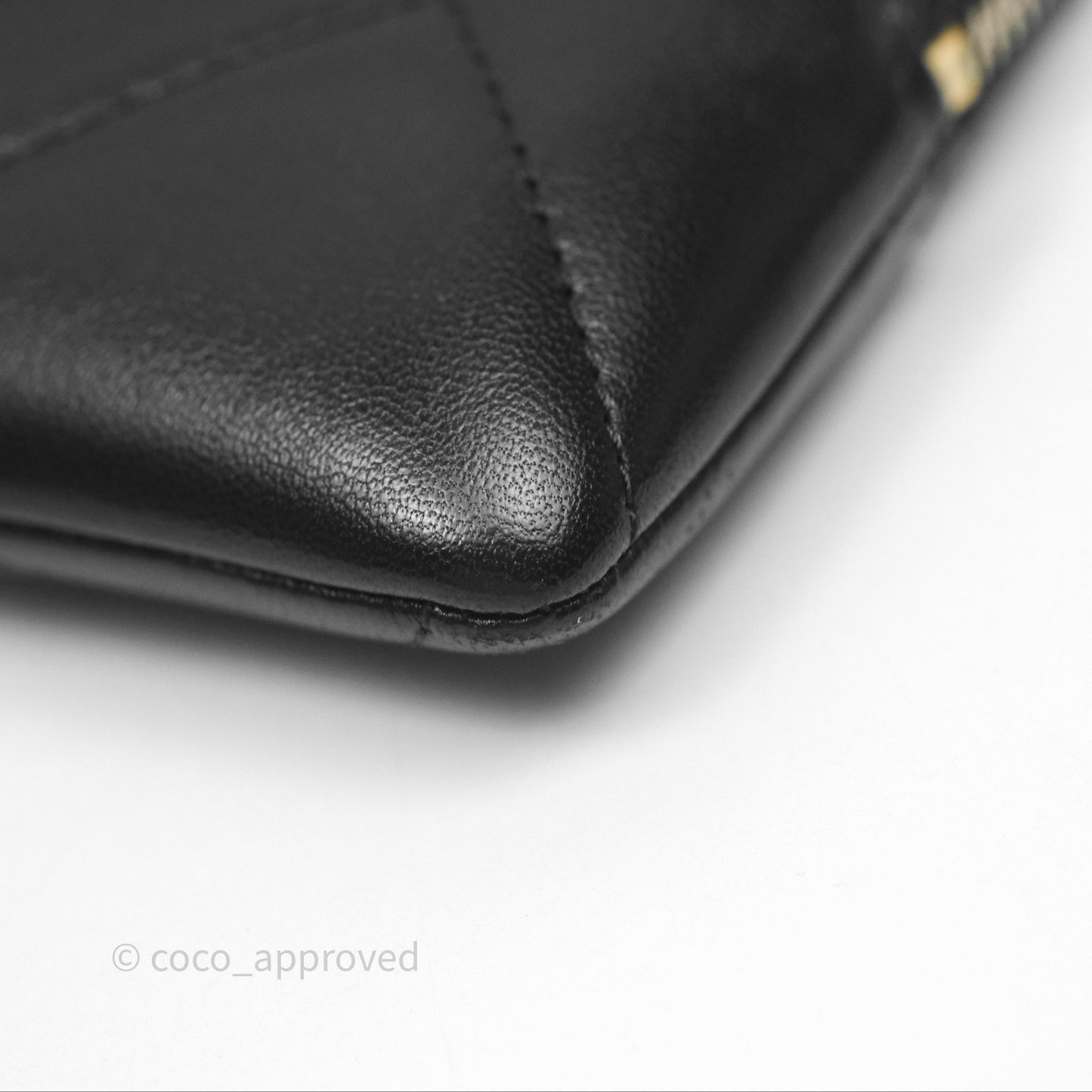 Chanel 19 Black Zipped Coin Purse Lambskin Gold Hardware