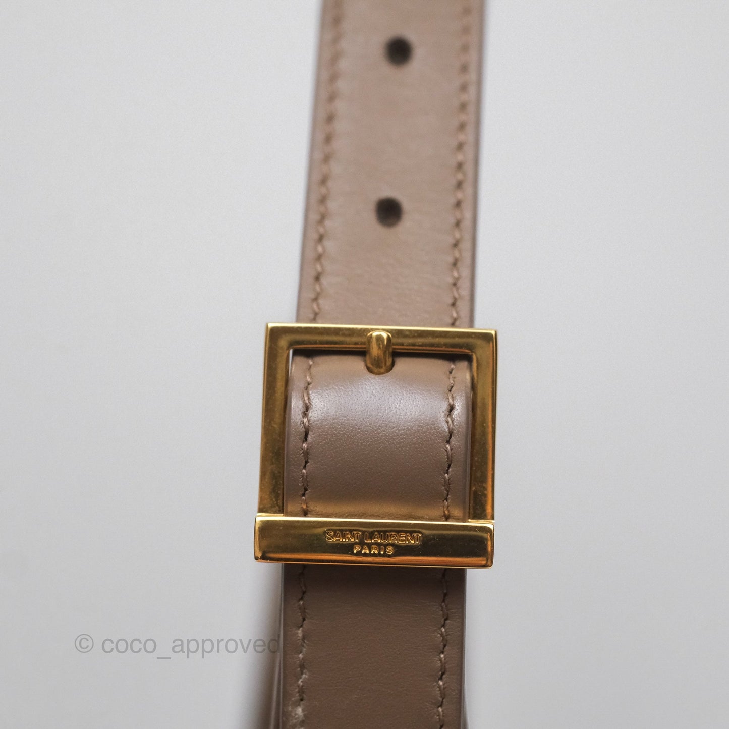 Saint Laurent Le 5 À 7 Taupe Calfskin Bronze Brass Hardware