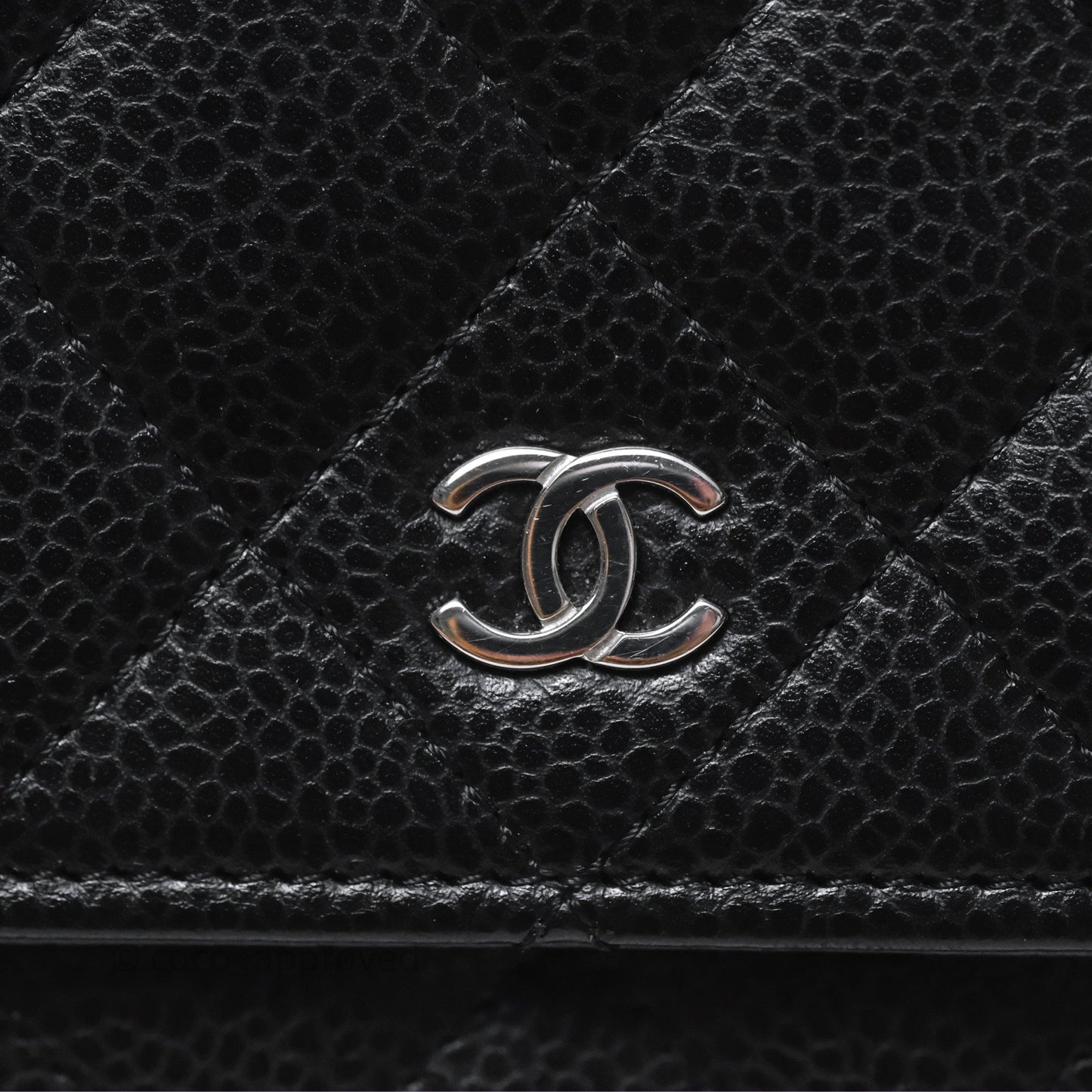 Chanel Quilted WOC Black Caviar Silver Hardware