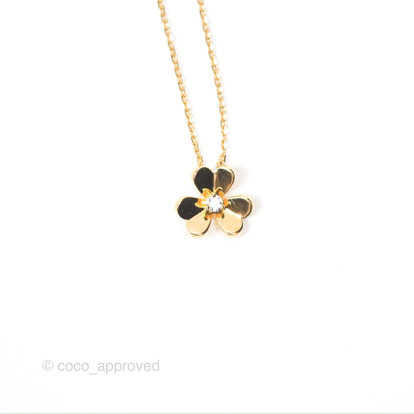 Van Cleef & Arpels Frivole Pendant 18K Yellow Gold Diamond Mini Model