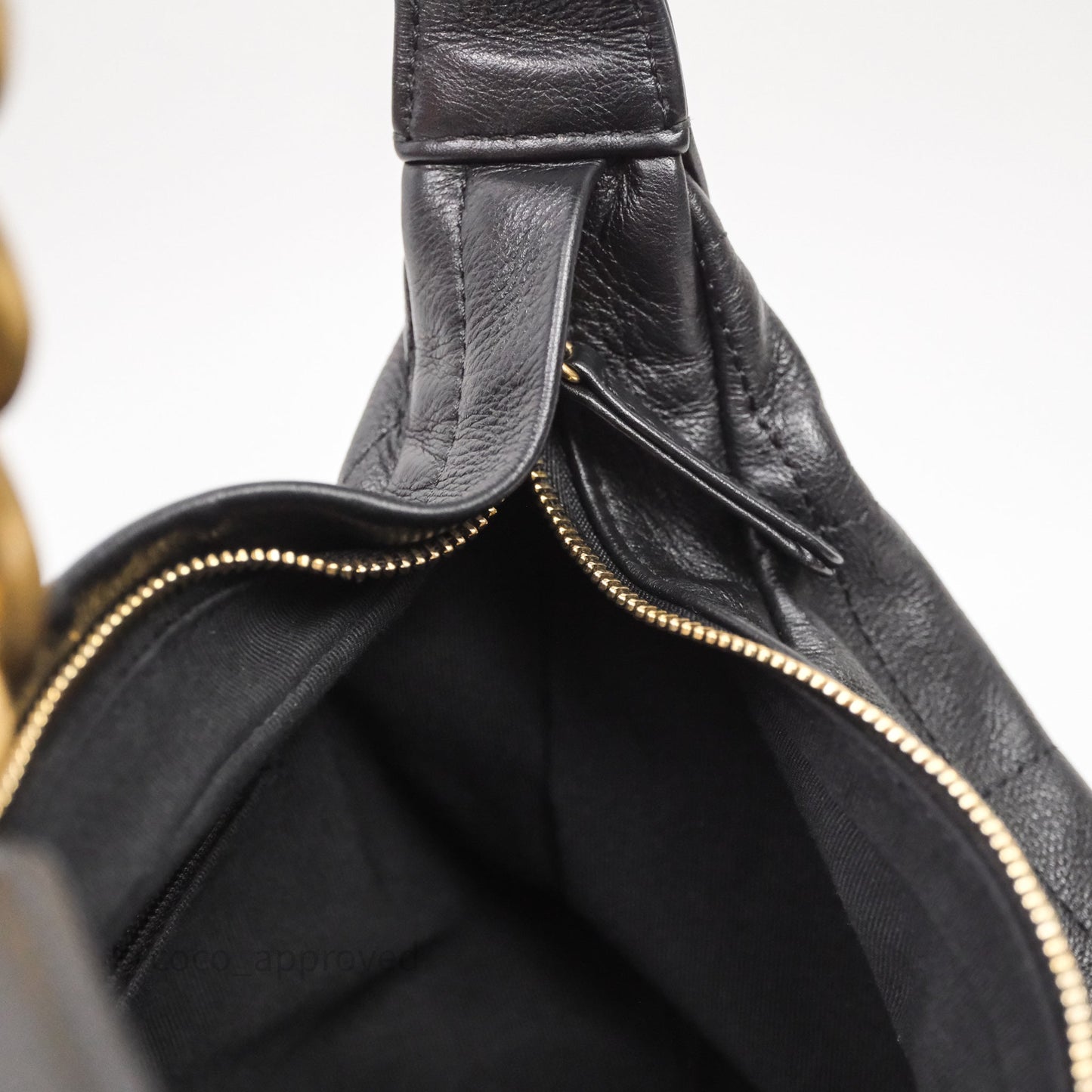 Chanel Hobo Bag Black Calfskin Aged Gold Hardware