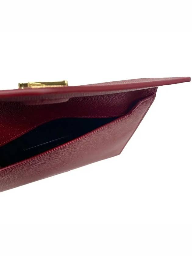 Luxury Saint Laurent Envelope Uptown Baby Clutch Bag Burgundy