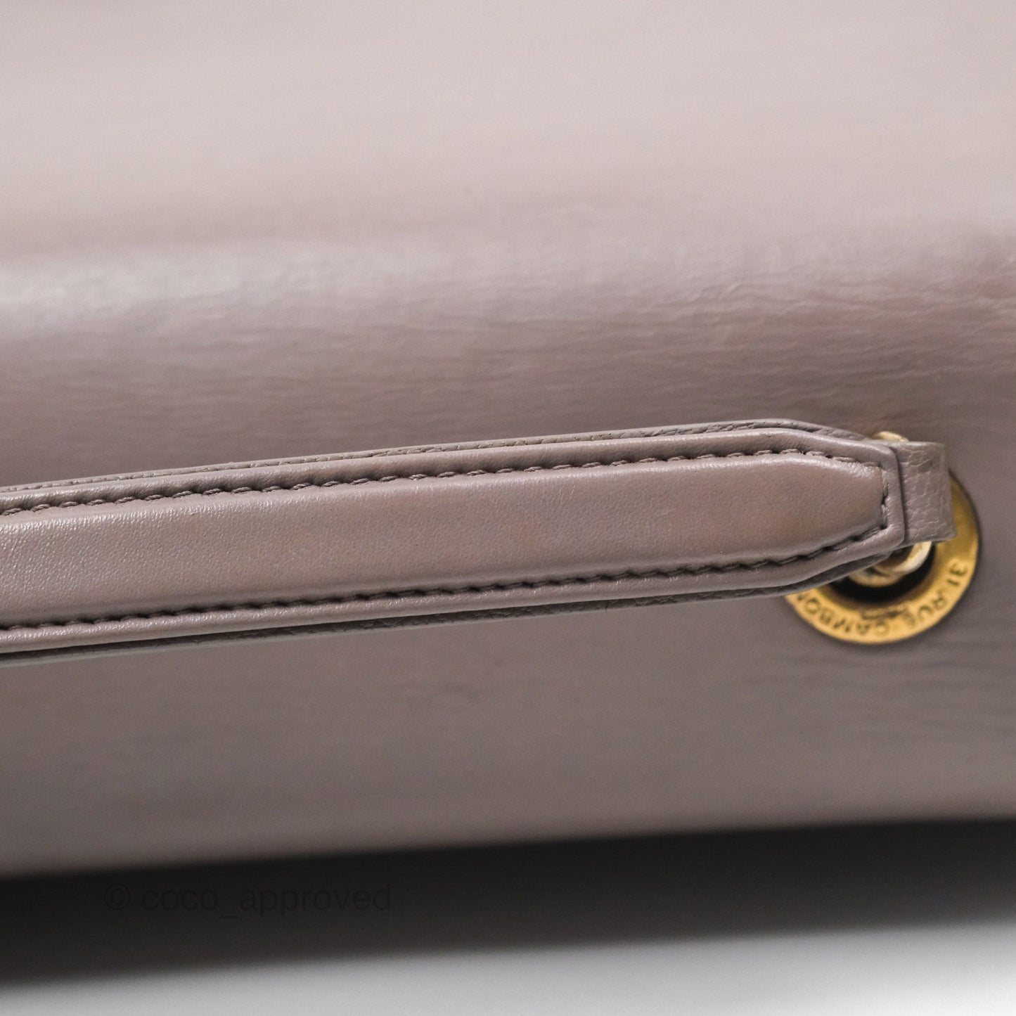 Chanel Coco Curve Flap Burnished Lilac Grey Calfskin Goatskin Antique Gold Hardware