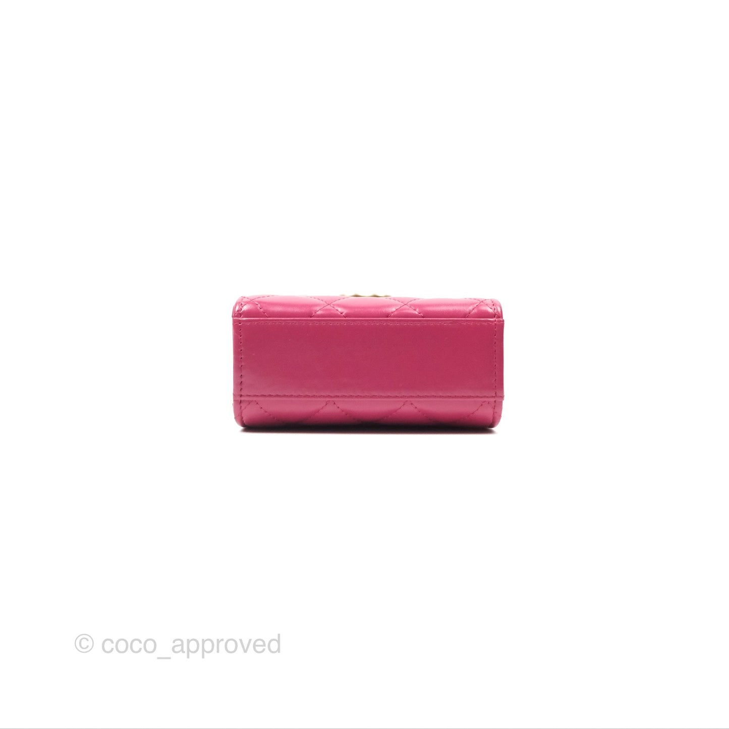 Chanel Quilted Perfect Fit Dark Pink Phone Holder Aged Gold Hardware