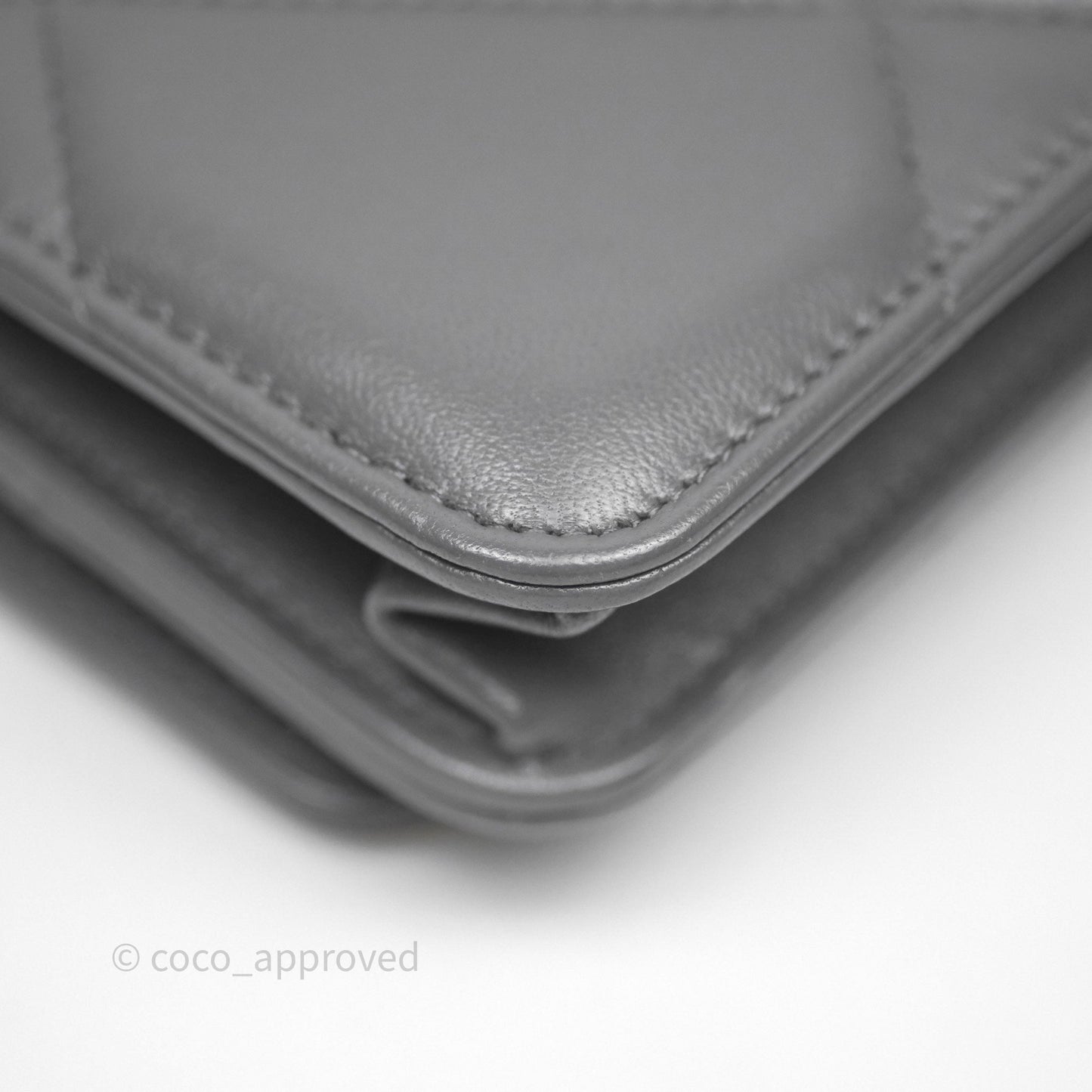 Chanel 19 Wallet on Chain WOC Grey Lambskin Mixed Hardware