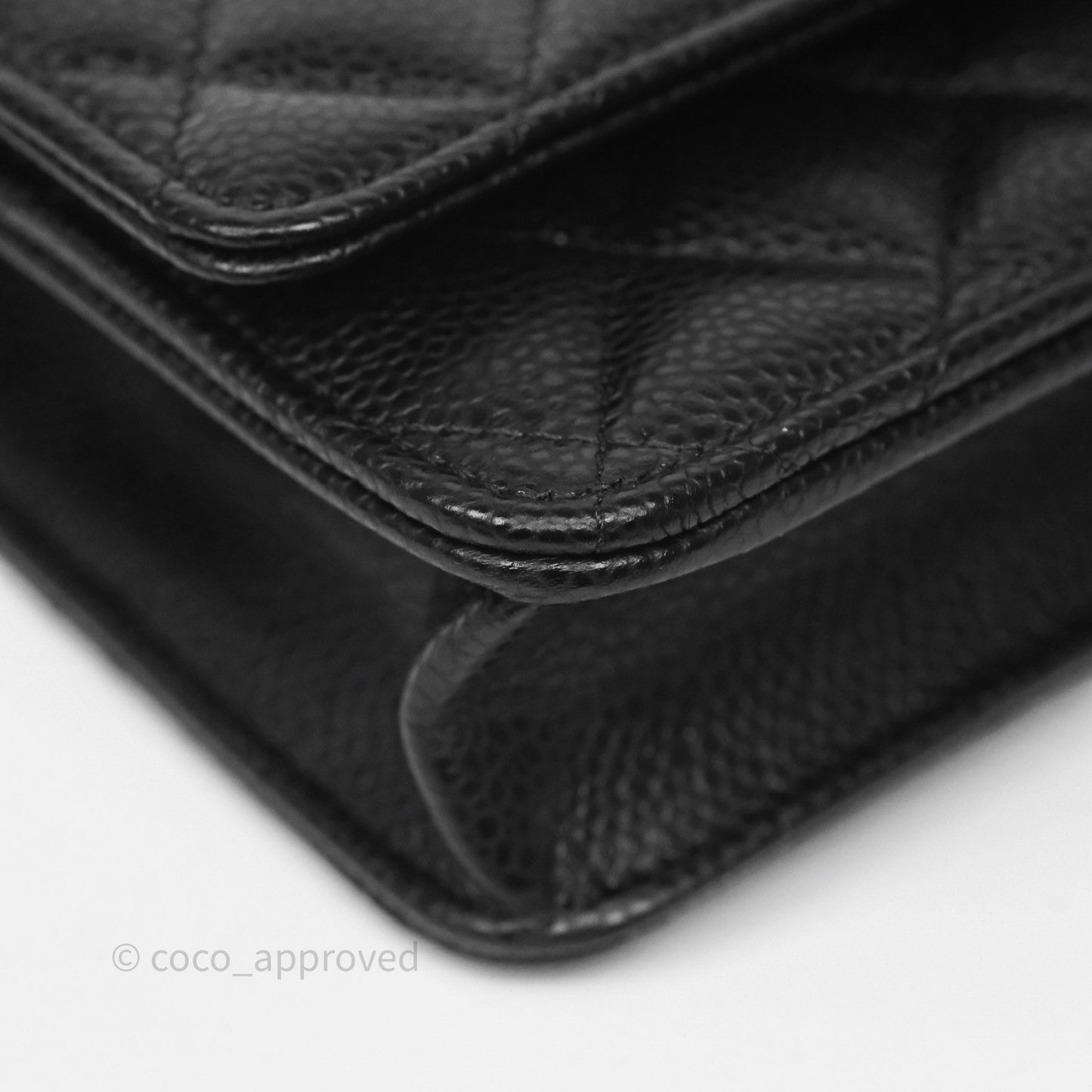 Chanel Classic Wallet On Chain WOC Quilted Black Caviar Silver Hardware