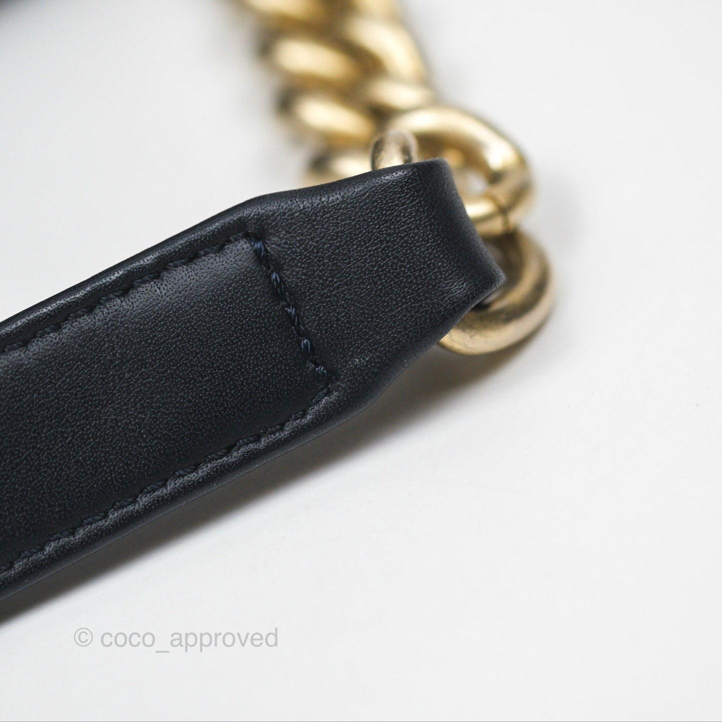 Chanel Medium Boy Chevron Navy Caviar/ Calfskin/ Suede Aged Gold Hardware