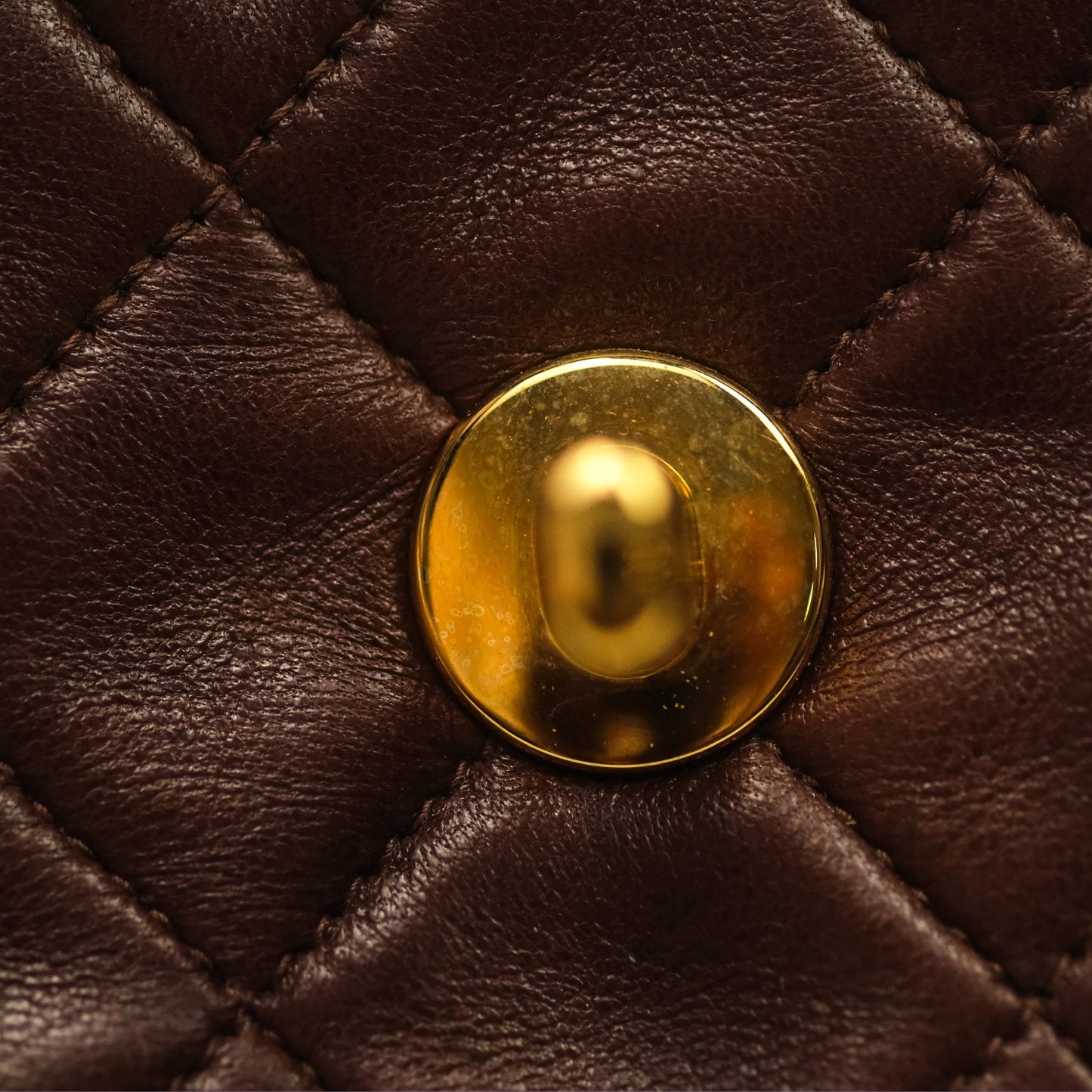 Chanel Vintage Small Classic Flap Brown Lambskin 24K Gold Hardware