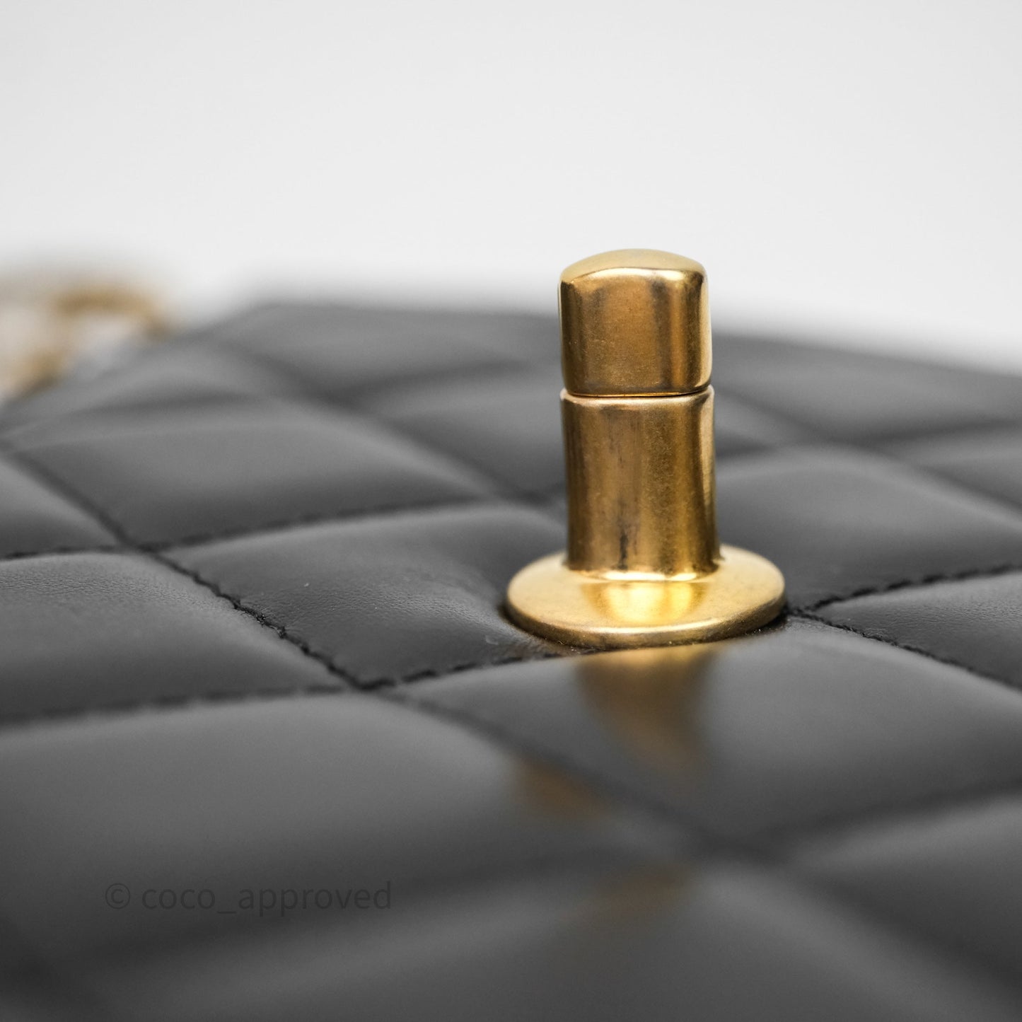 Chanel Mini Perfect Fit Adjustable Quilted Black Calfskin Aged Gold Hardware