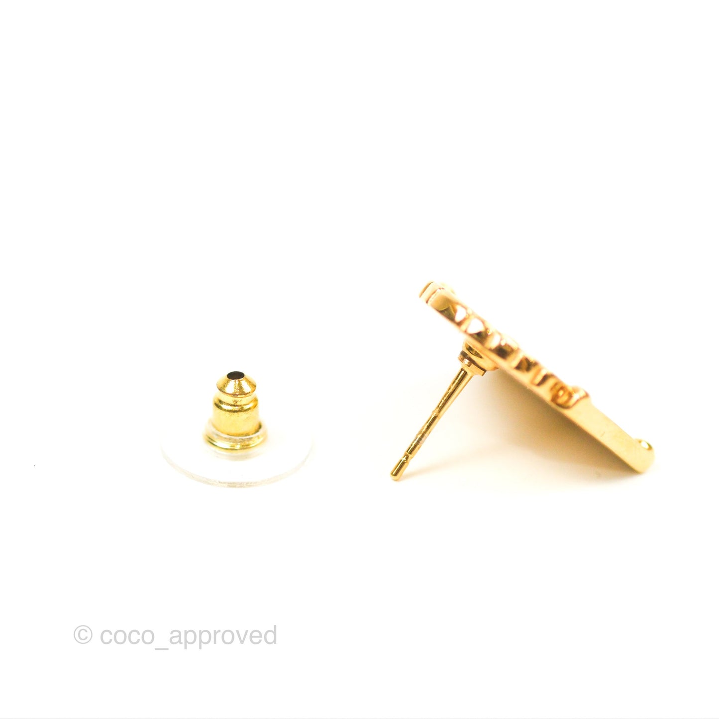 Chanel Rue Cambon Earrings Gold Tone 22A