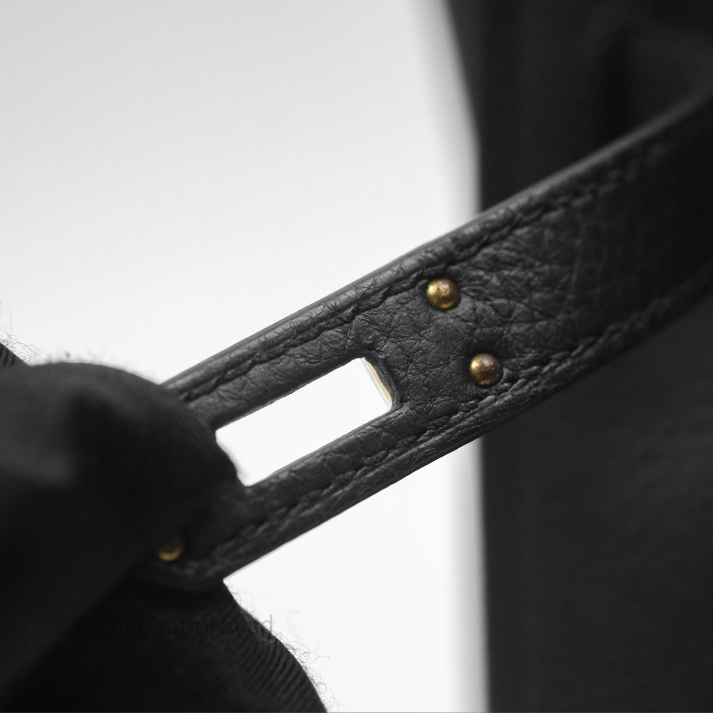 Hermès Retourne Birkin 25 Noir Togo Gold Hardware