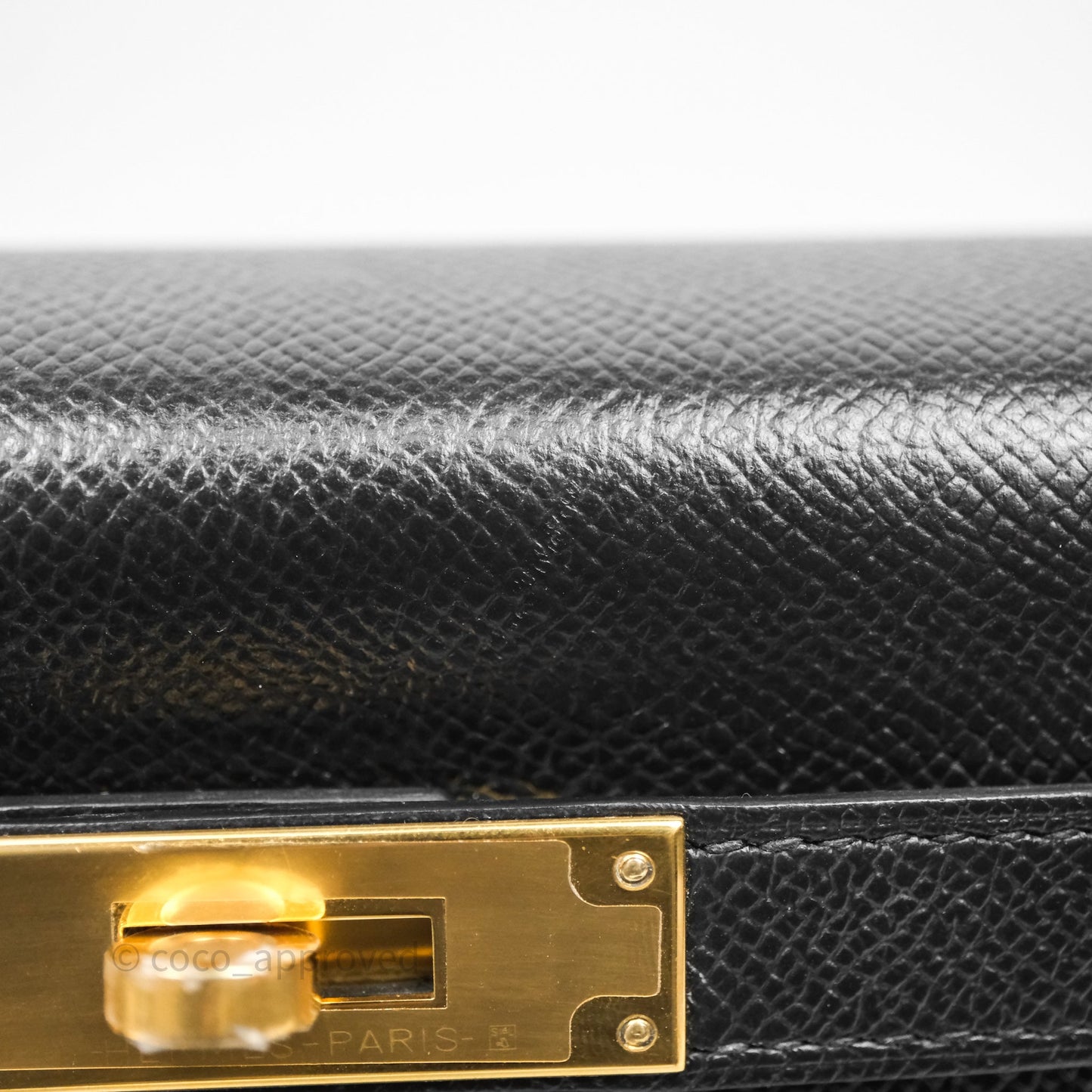Hermès Kelly 28 Sellier Black Noir 89 Epsom Gold Hardware