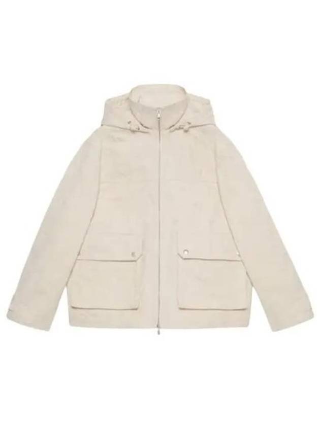 Luxury Gucci Trending 2025 Jumbo GG Canvas Puffer Hooded Jacket White