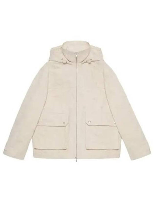 Luxury Gucci Trending 2025 Jumbo GG Canvas Puffer Hooded Jacket White