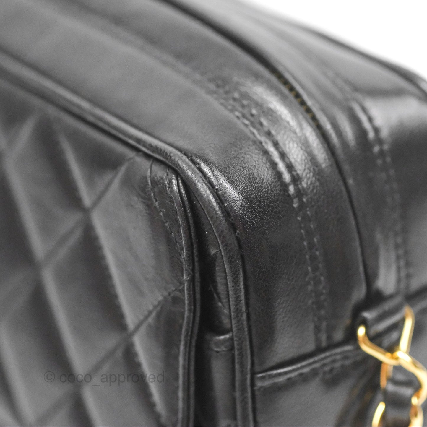 Chanel Vintage Camera Bag Black Lambskin 24K Gold Hardware