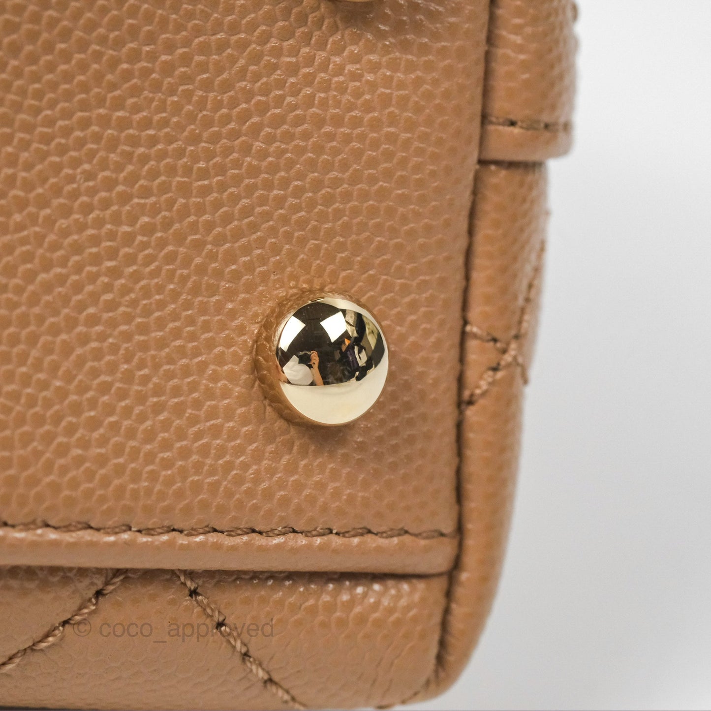 Chanel Mini Coco Handle Dark Beige Caviar Gold Hardware