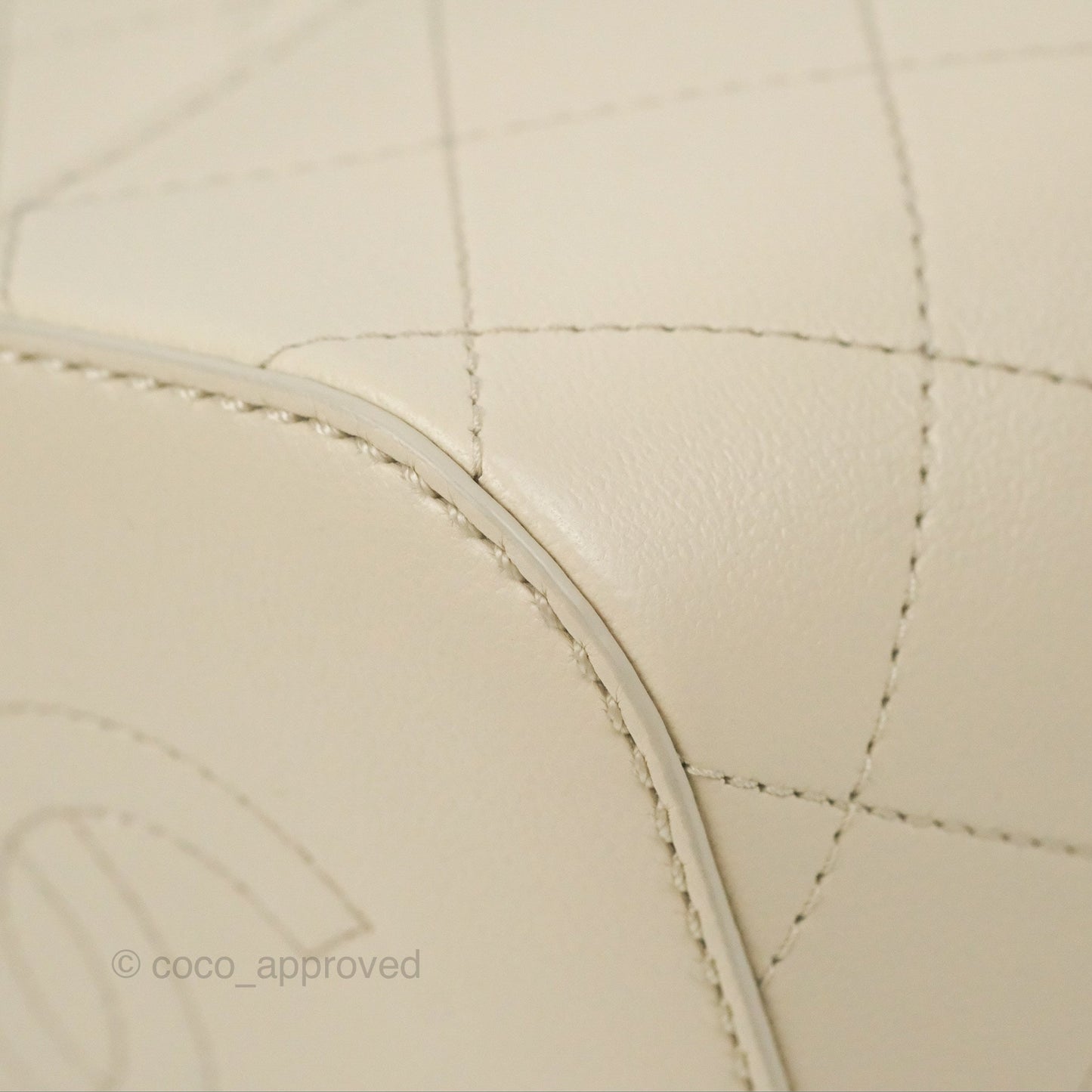 Chanel Quilted Drawstring Bucket Bag Ivory Lambskin Aged Gold Hardware 19C