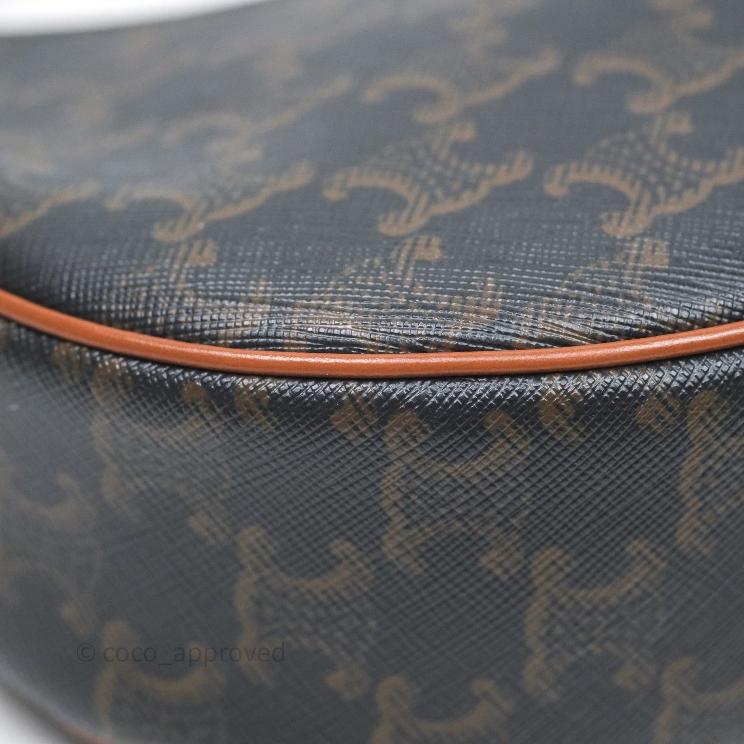 Celine Ava Bag In Triomphe Canvas Calfskin Tan