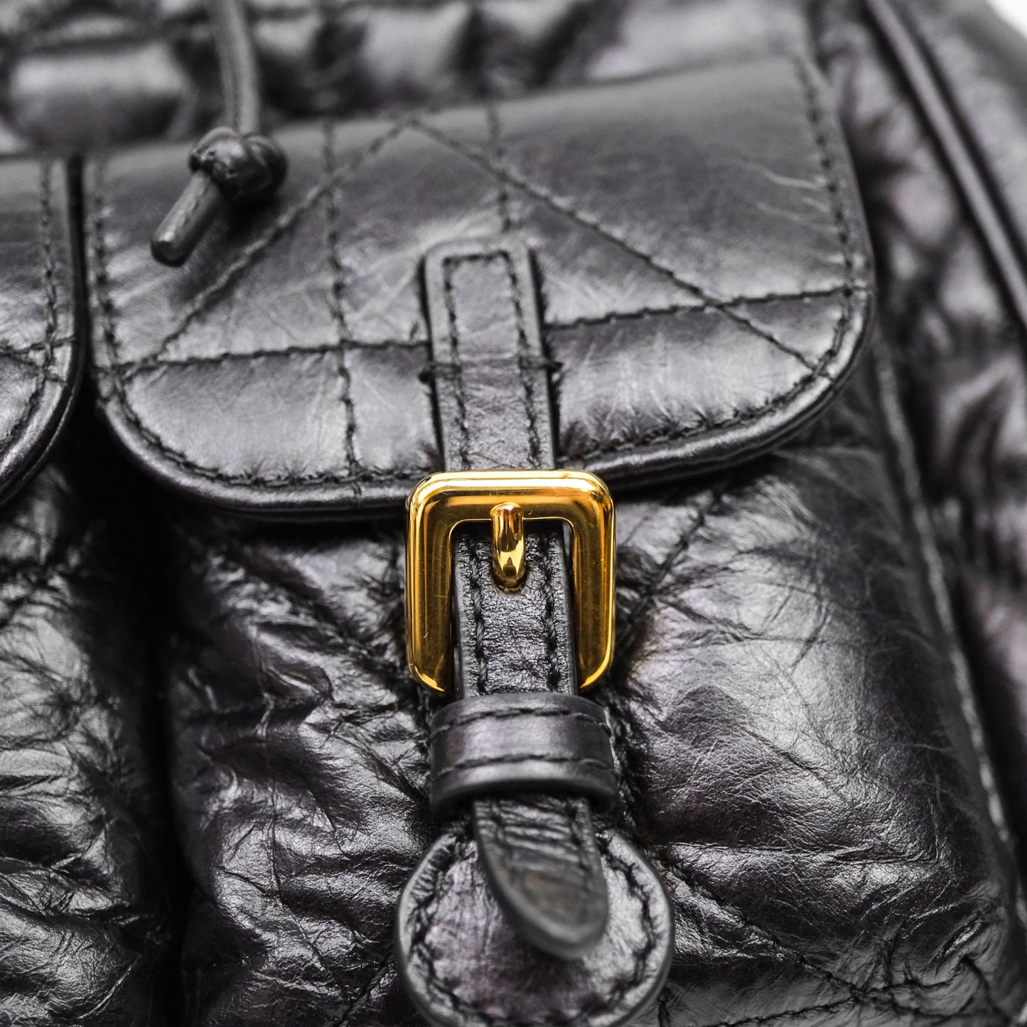 Christian Dior Medium Dior Caro Backpack Black Macrocannage Lambskin