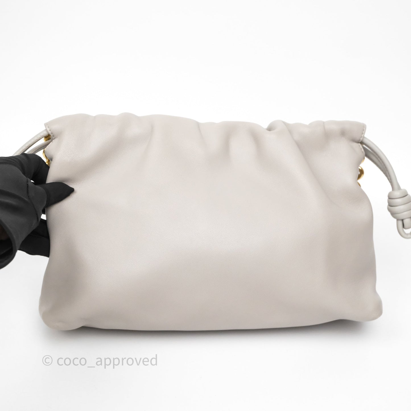 Loewe Medium Flamenco Purse in Mellow Nappa Lambskin Shell Grey