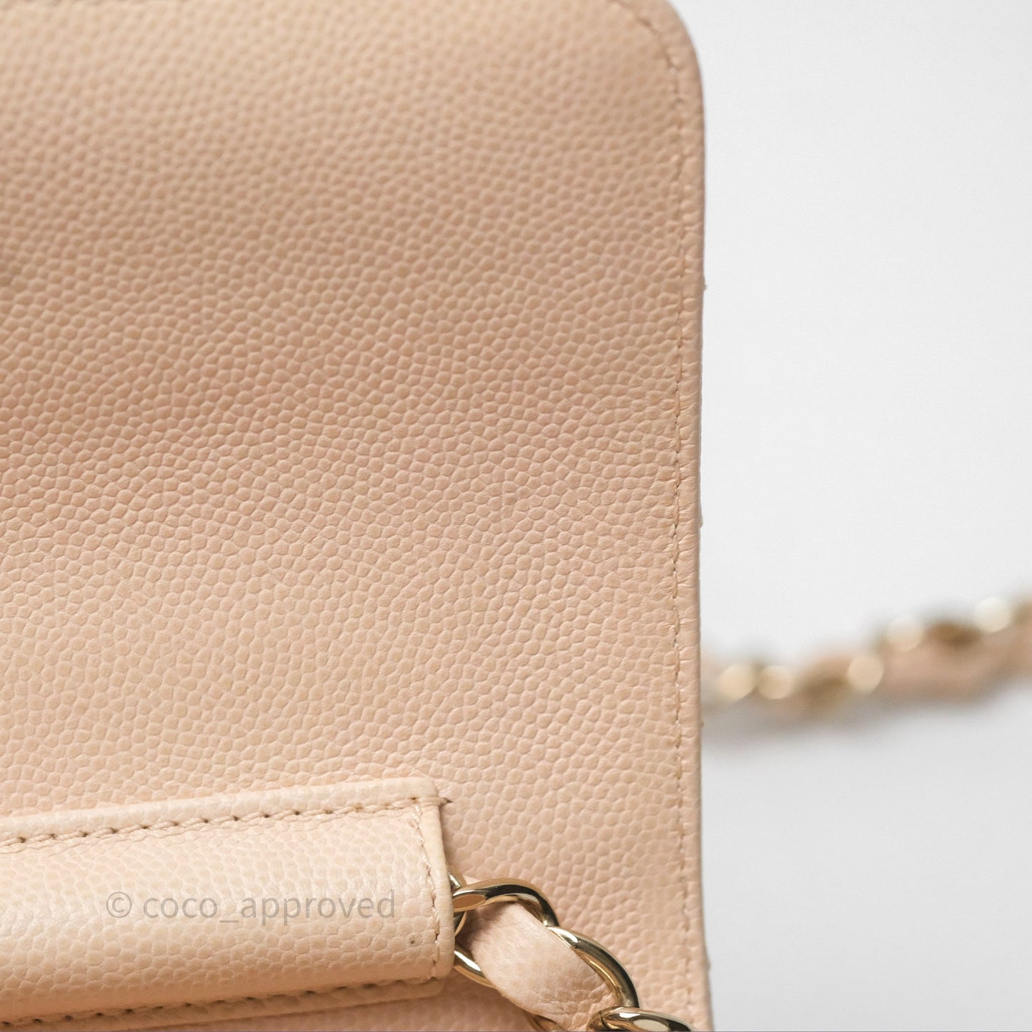 Chanel Quilted Small Like The Wallet Flap Light Beige Pink Caviar Light Gold Hardware 22C