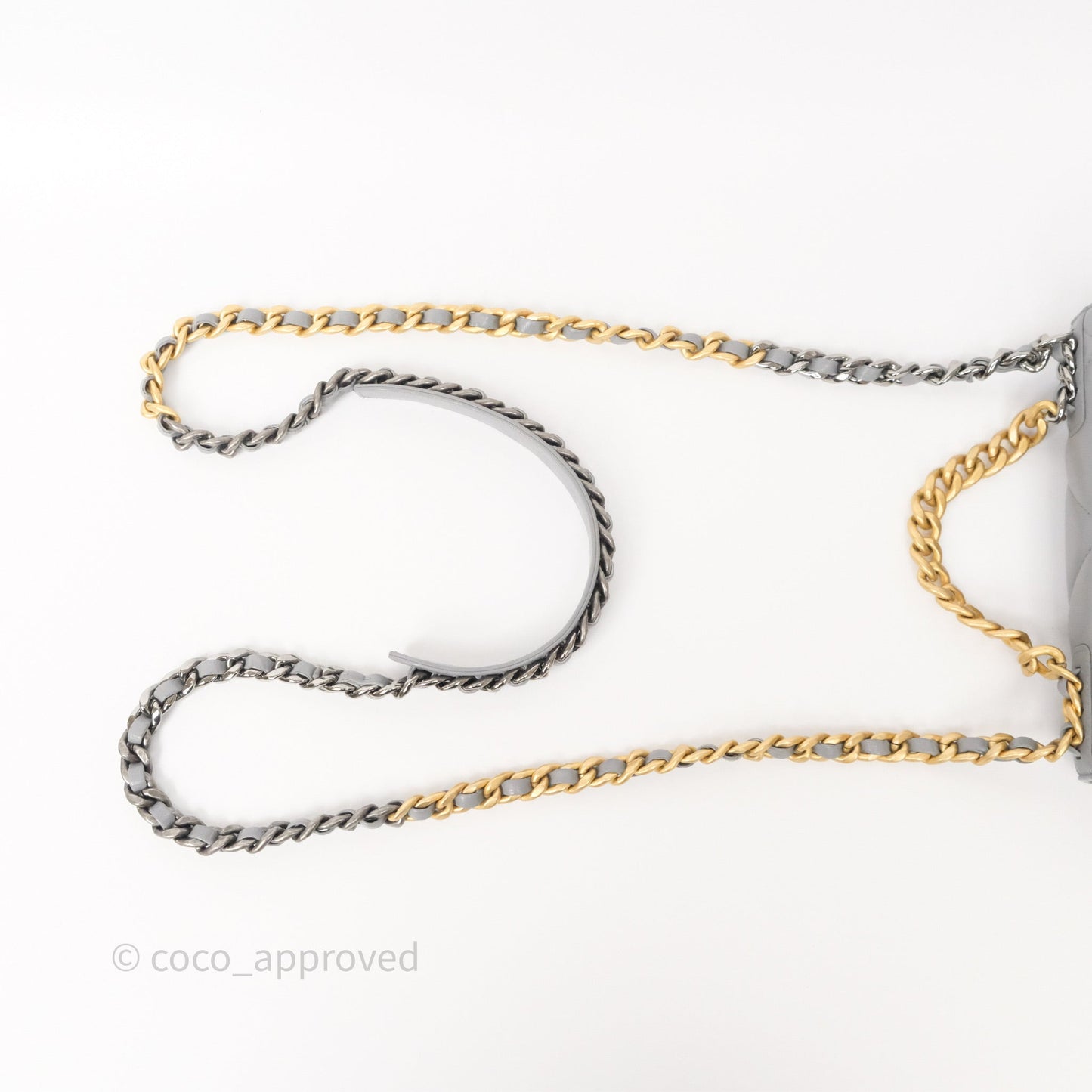 Chanel 19 Wallet on Chain WOC Grey Lambskin Mixed Hardware