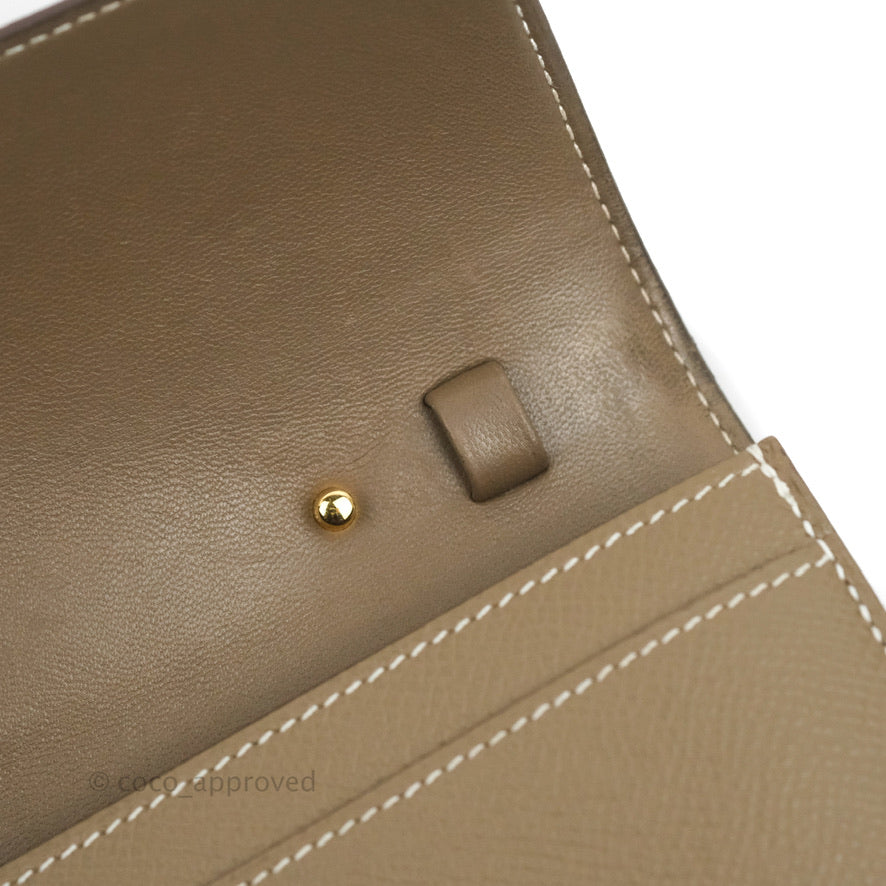 Hermès Constance Long To Go Wallet Etoupe Epsom Gold Hardware